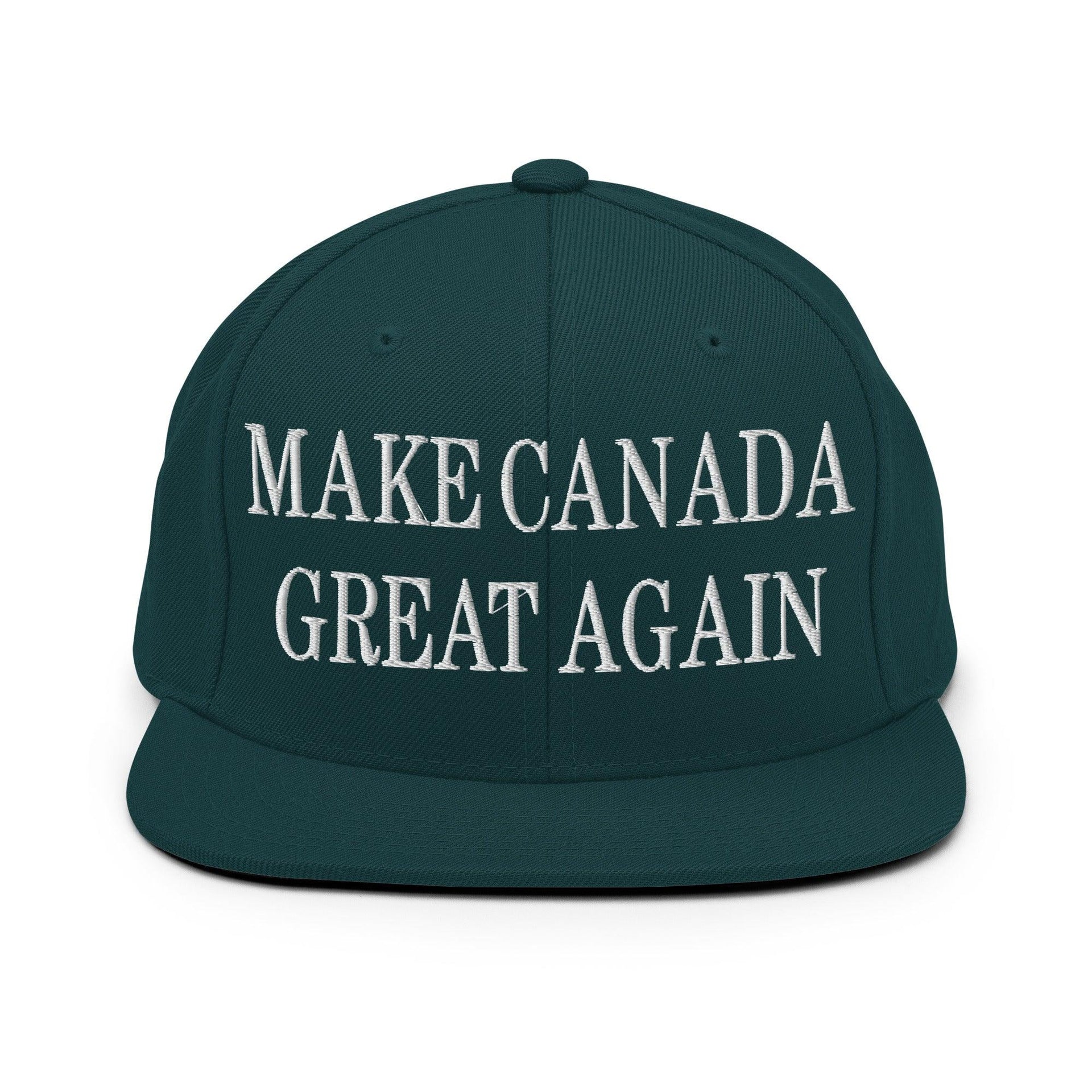 Make C Great Again Embroidered Flat Bill Brim Snapback Hat Spruce Canada Capital Crowns LADs Make Again