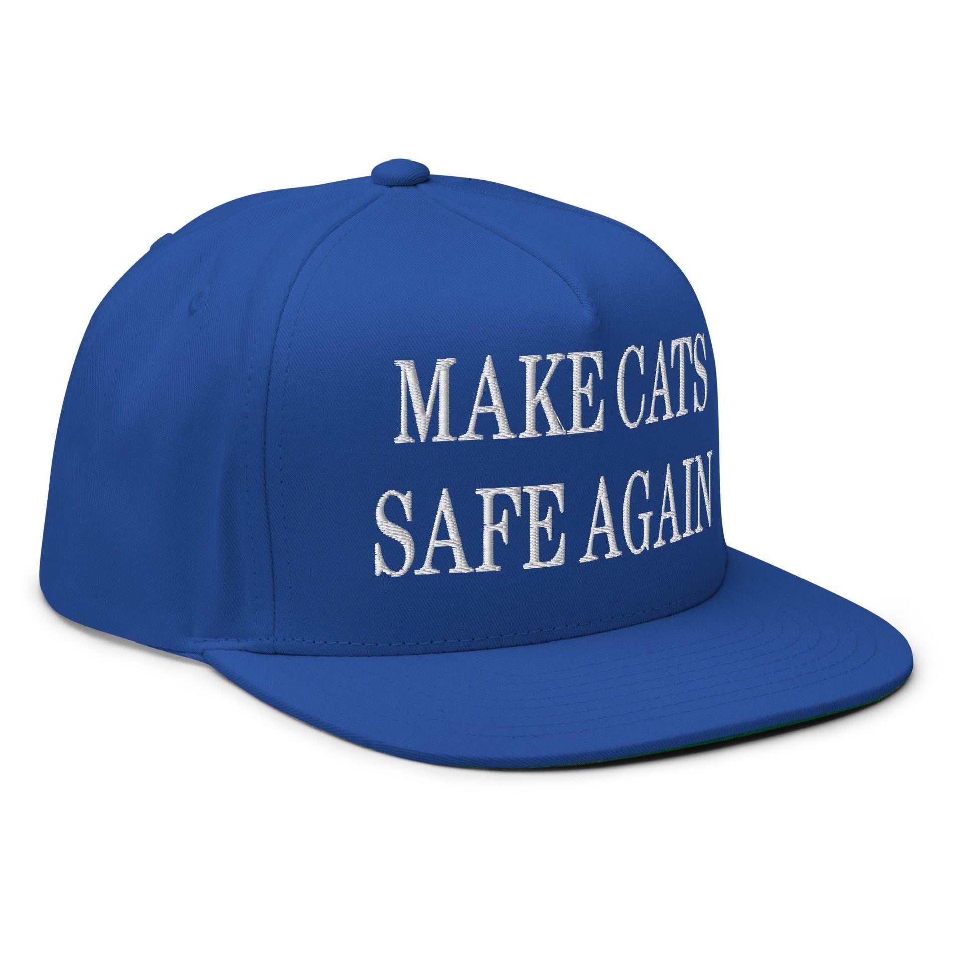 Make Cats Safe Again Embroidered 5 Panel Flat Bill Brim Snapback Hat Capital Crowns Make Again Snapback Hats