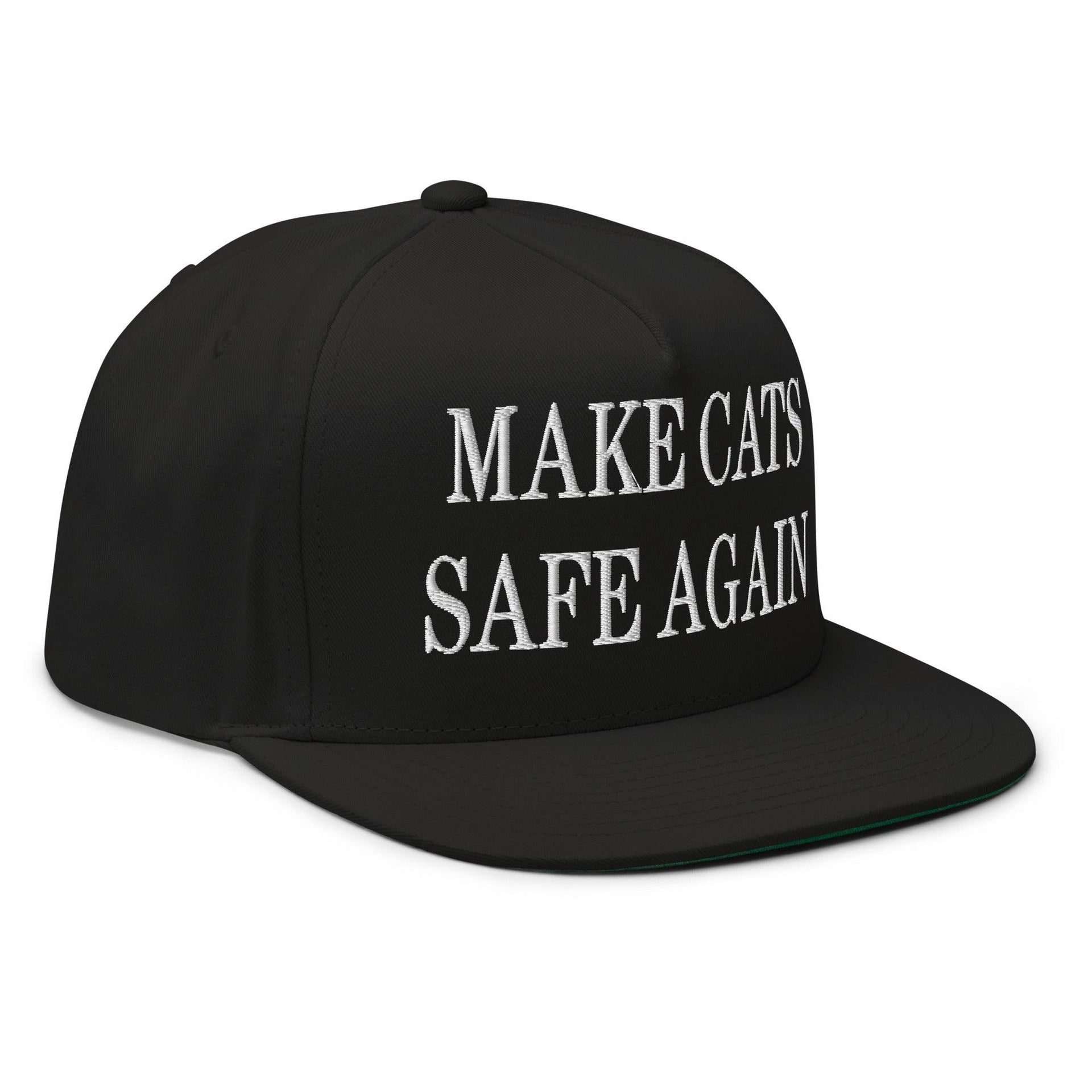 Make Cats Safe Again Embroidered 5 Panel Flat Bill Brim Snapback Hat Capital Crowns Make Again Snapback Hats