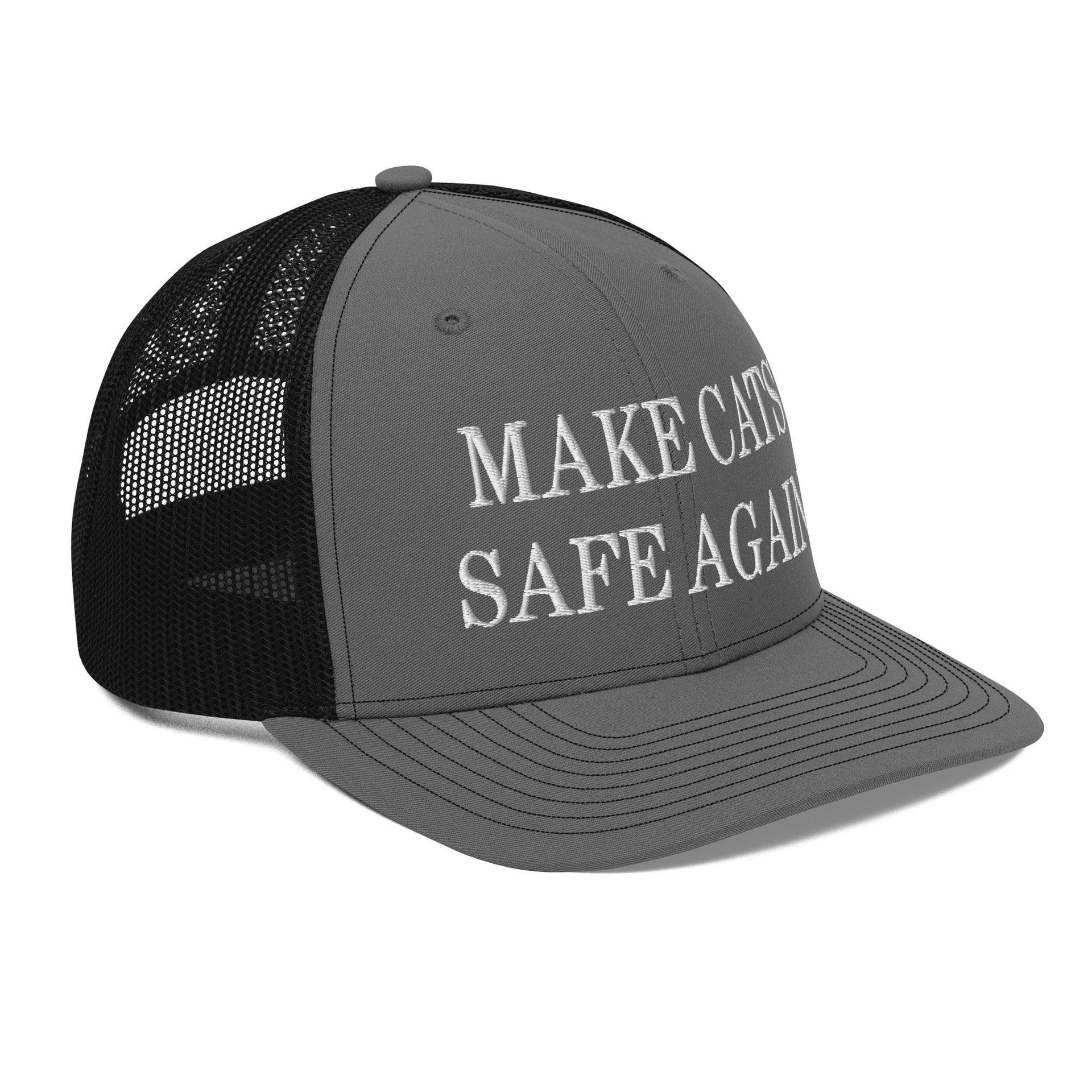 Make Cats Safe Again Embroidered Classic Mesh Trucker Hat Capital Crowns Make Again Trucker Hats