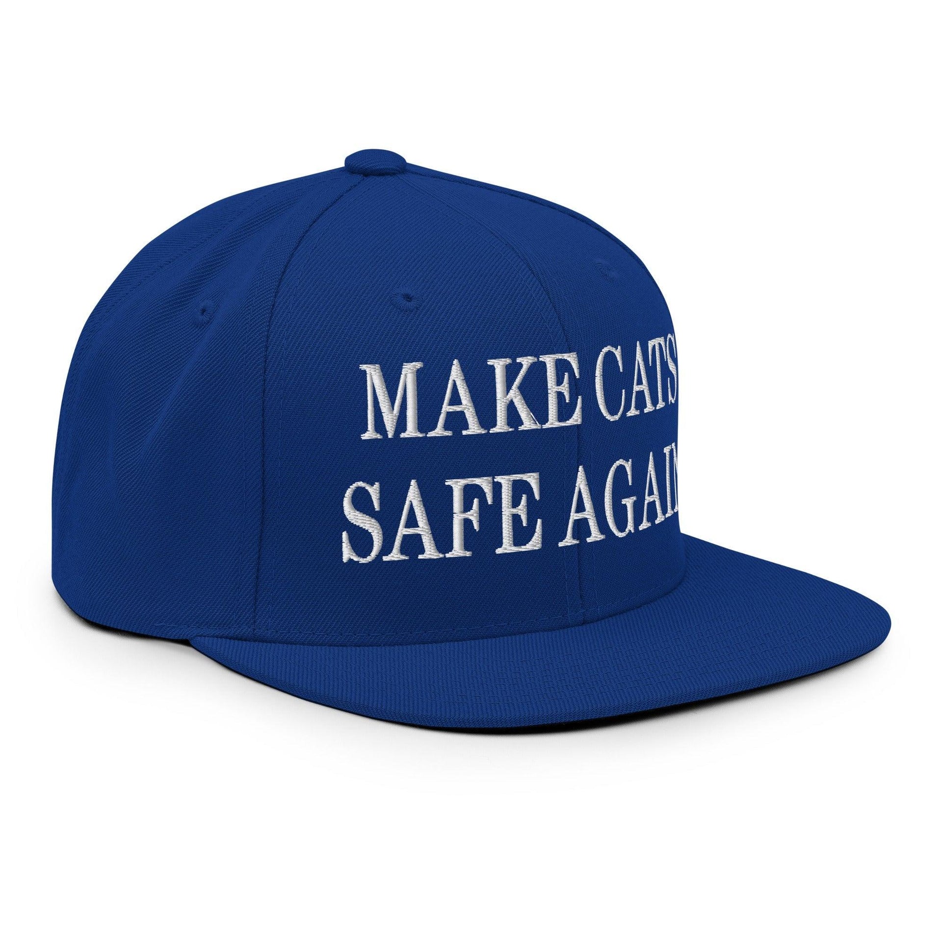 Make Cats Safe Again Embroidered Flat Bill Brim Snapback Hat Capital Crowns Make Again Snapback Hats