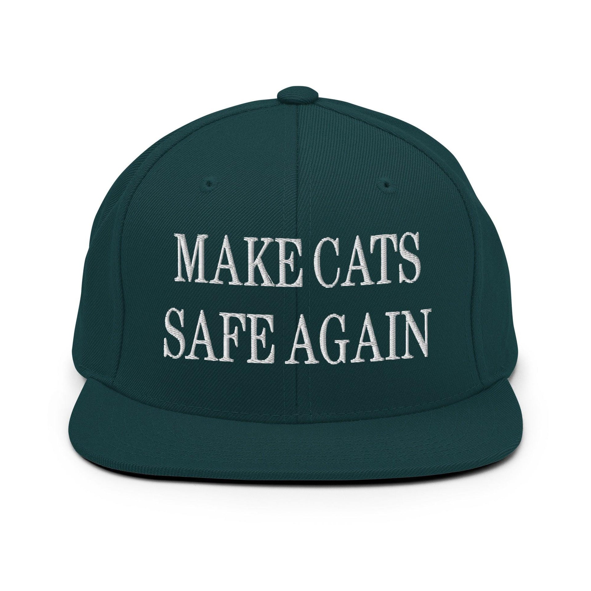 Make Cats Safe Again Embroidered Flat Bill Brim Snapback Hat Spruce Capital Crowns Make Again Snapback Hats