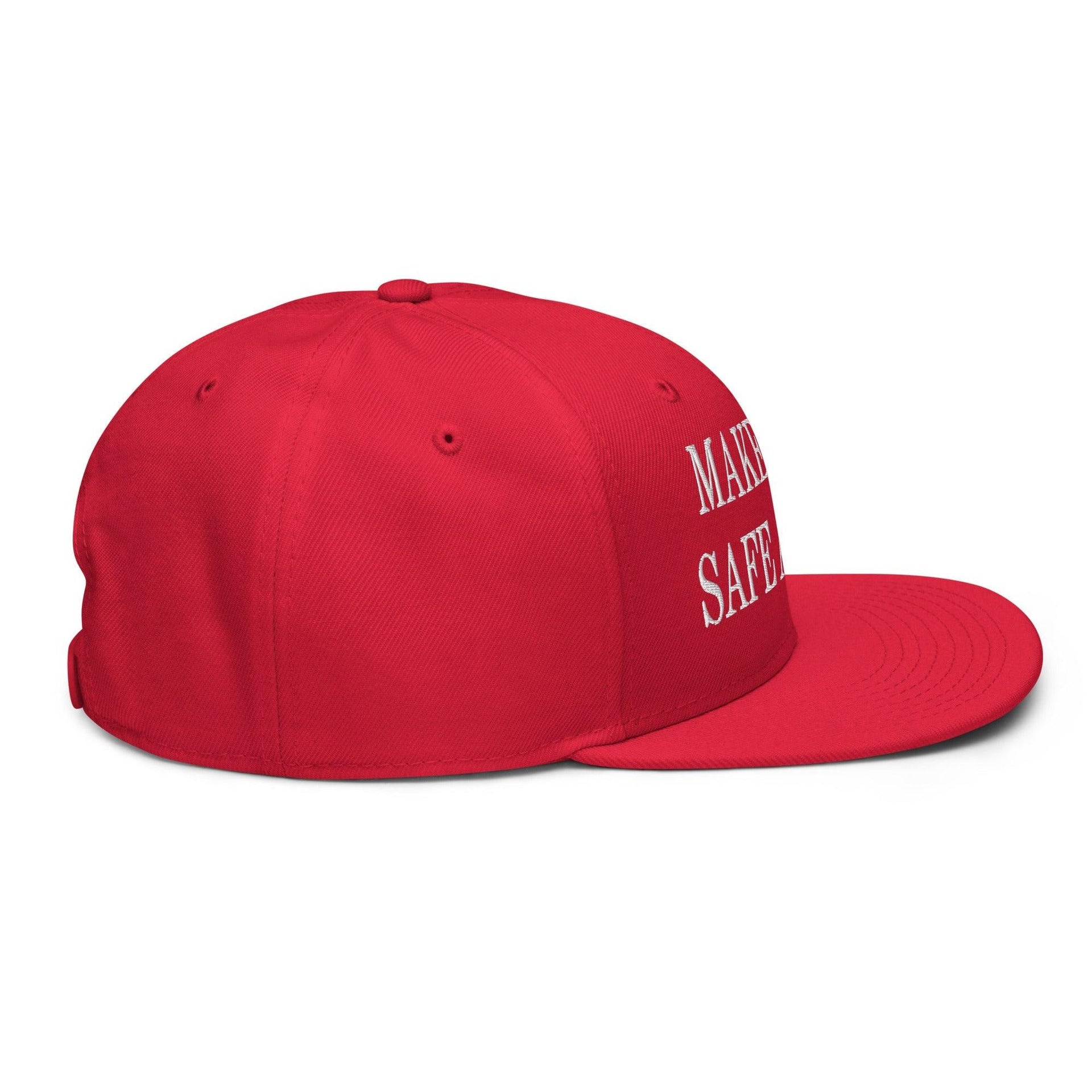 Make Cats Safe Again Embroidered Flat Brim Bill Snapback Hat Capital Crowns Make Again Snapback Hats