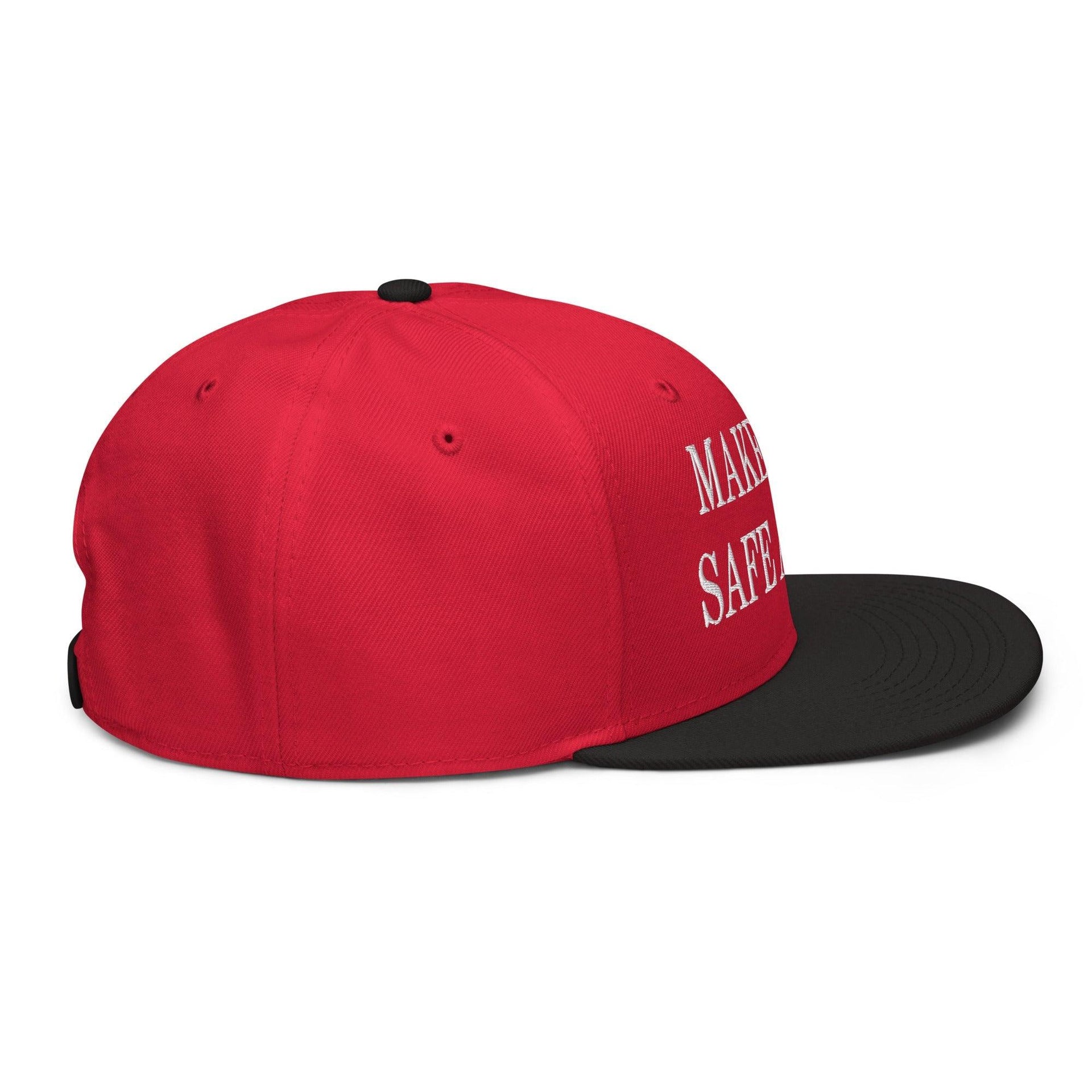 Make Cats Safe Again Embroidered Flat Brim Bill Snapback Hat Capital Crowns Make Again Snapback Hats