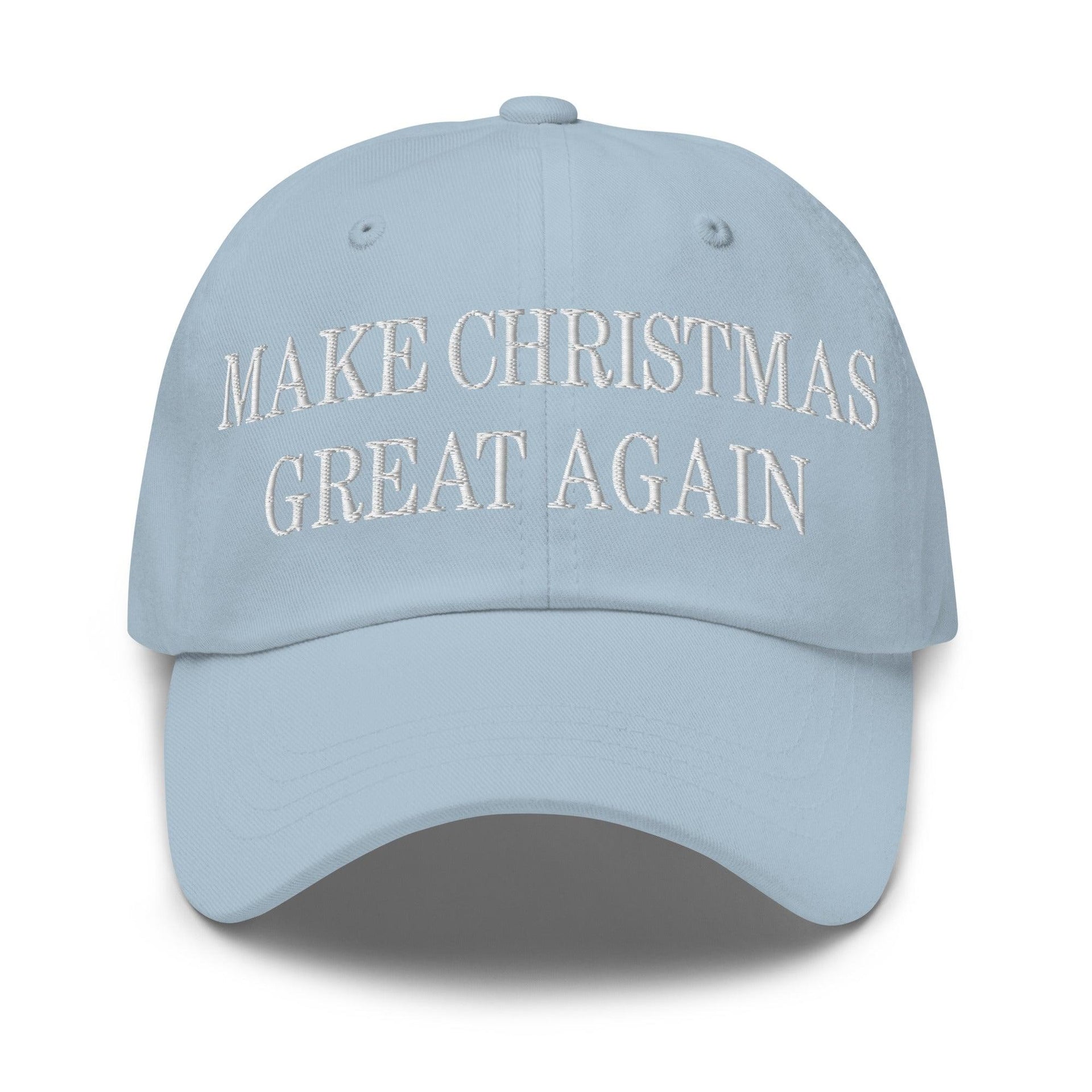 Make Christmas Great Again Embroidered Dad Hat Light Blue Capital Crowns Dad Hats LADs Make Again