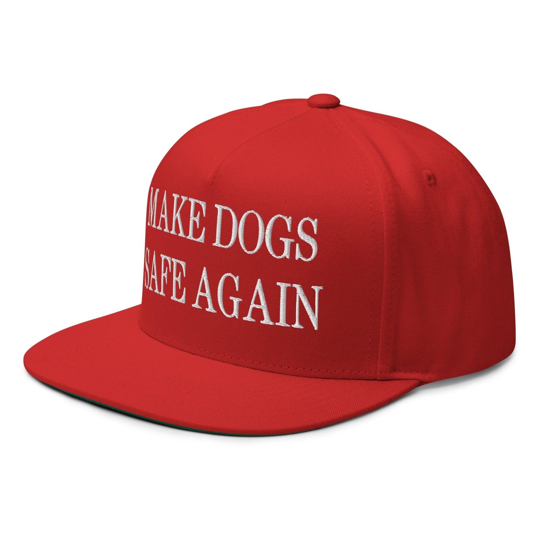 Make Dogs Safe Again Embroidered 5 Panel Flat Bill Brim Snapback Hat Capital Crowns Make Again Snapback Hats