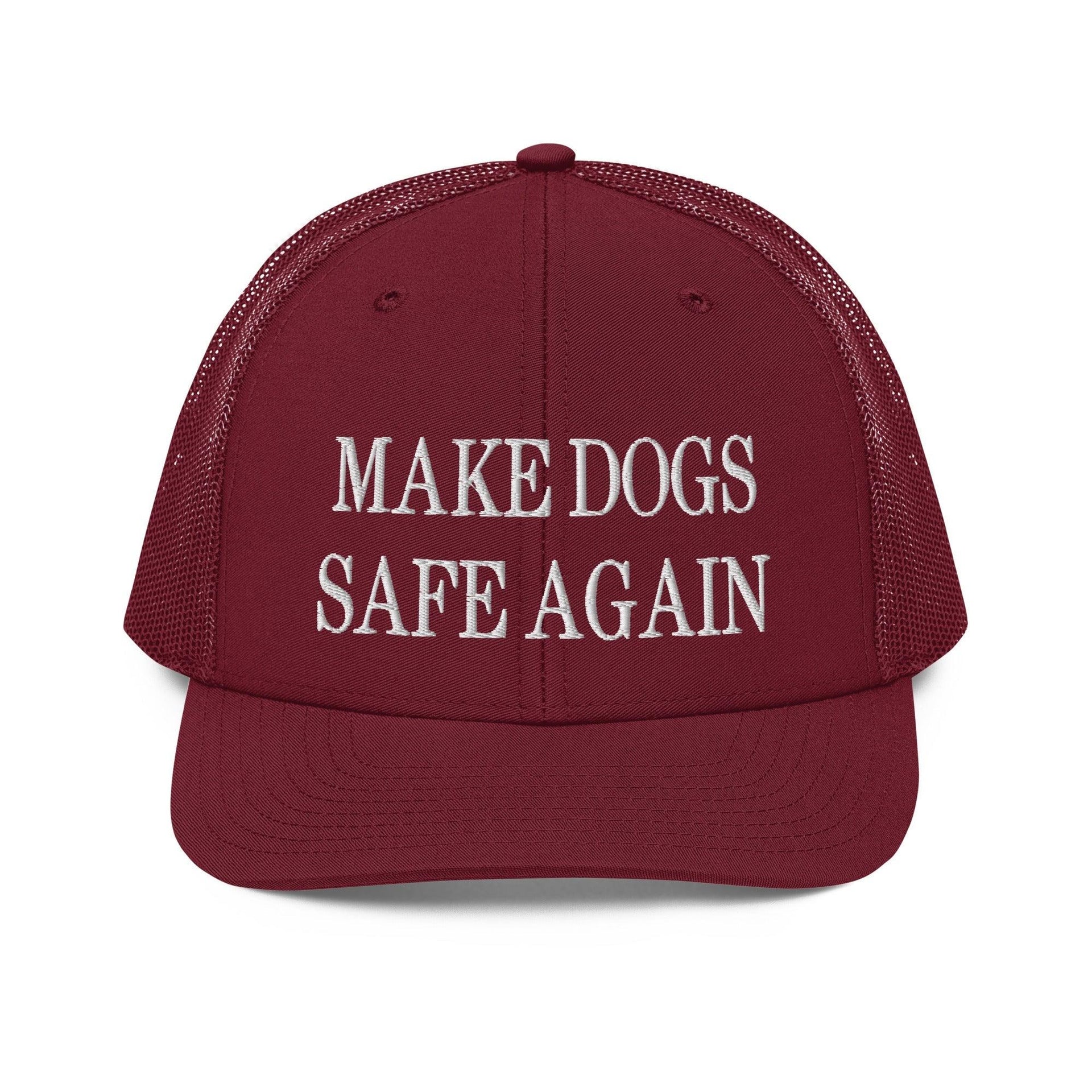 Make Dogs Safe Again Embroidered Classic Mesh Trucker Hat Cardinal Capital Crowns Make Again Trucker Hats