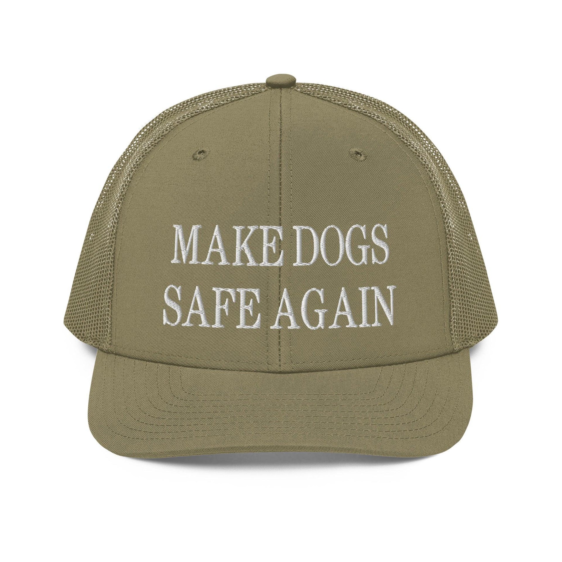 Make Dogs Safe Again Embroidered Classic Mesh Trucker Hat Loden Capital Crowns Make Again Trucker Hats