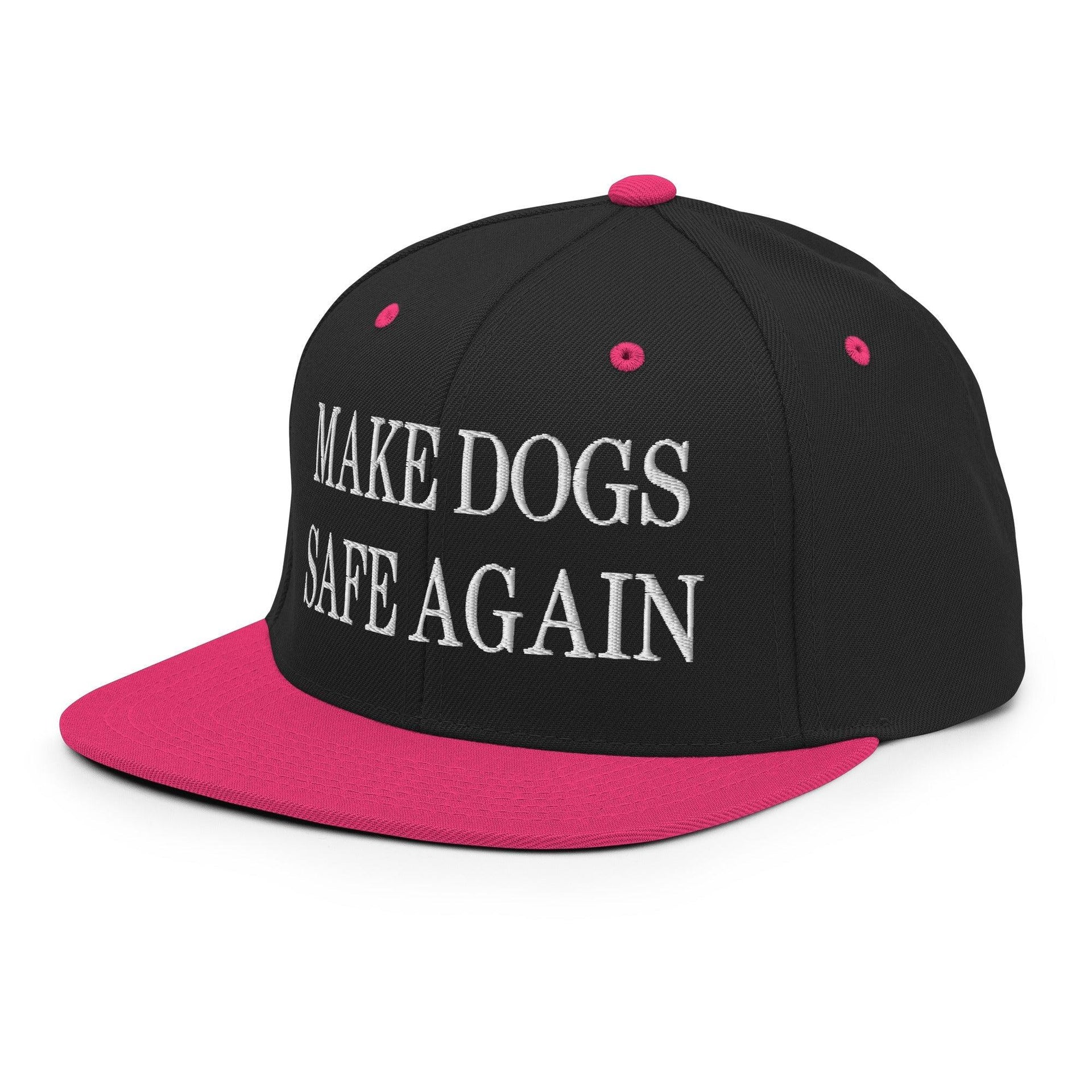 Make Dogs Safe Again Embroidered Flat Bill Brim Snapback Hat Capital Crowns Make Again Snapback Hats