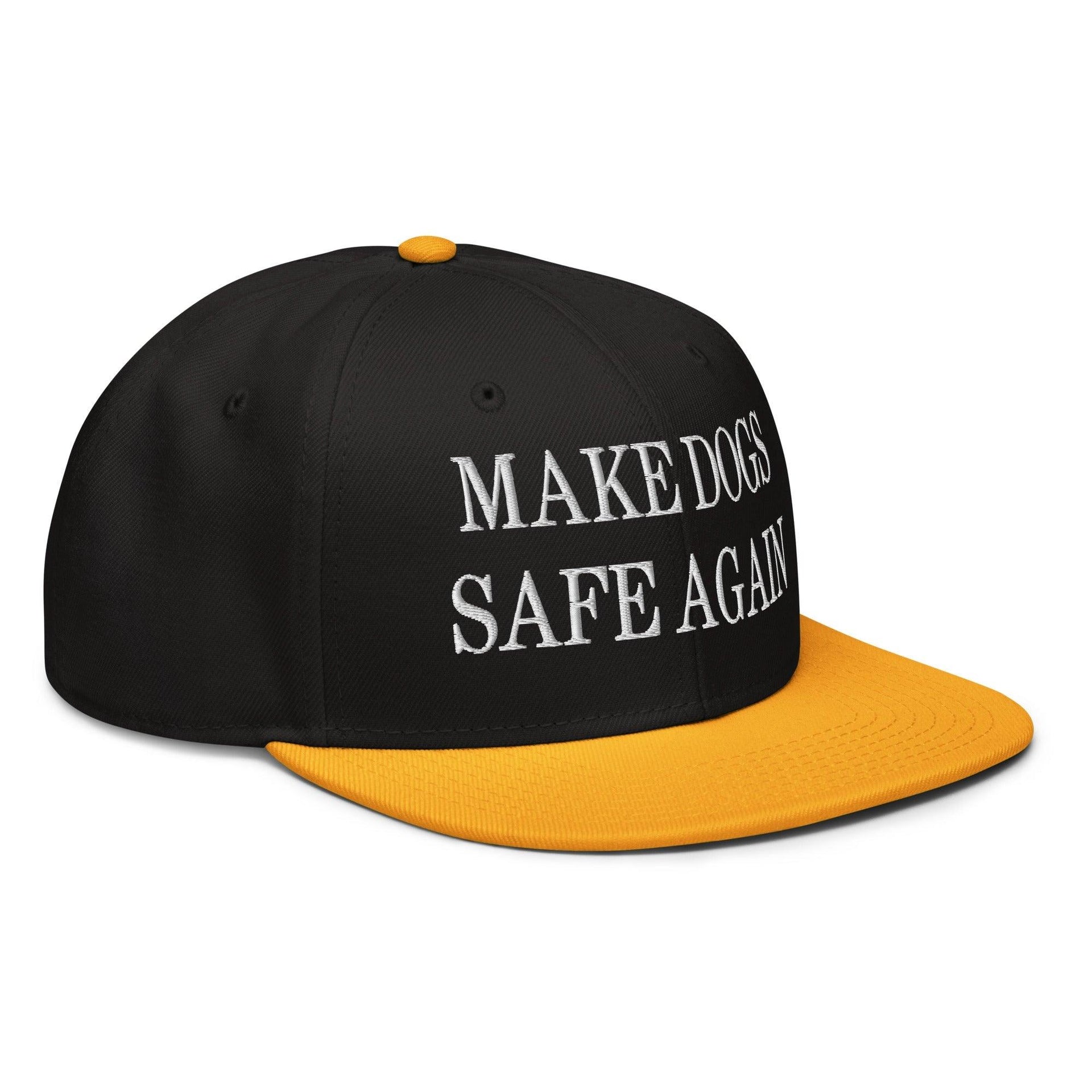 Make Dogs Safe Again Embroidered Flat Brim Bill Snapback Hat Capital Crowns Make Again Snapback Hats