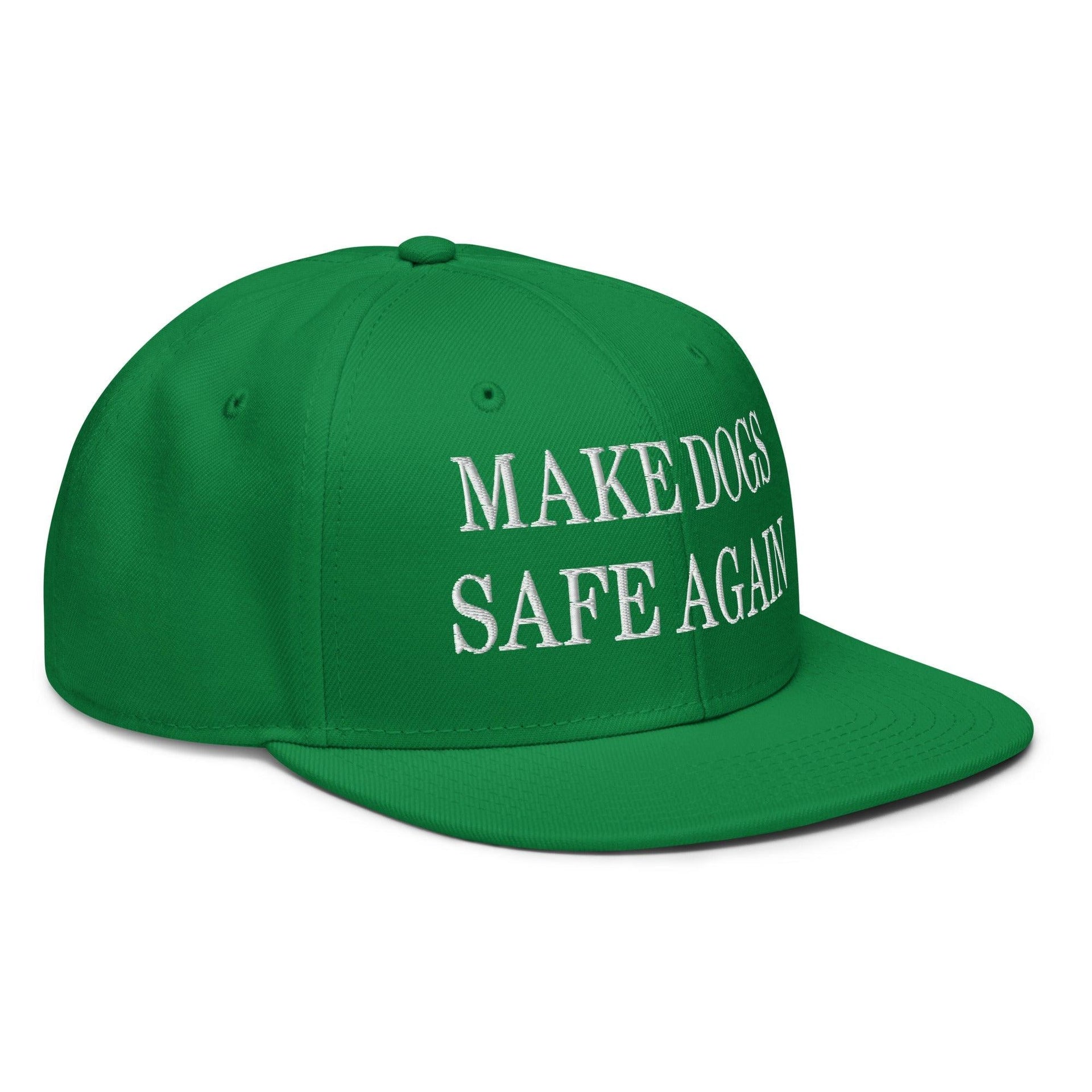Make Dogs Safe Again Embroidered Flat Brim Bill Snapback Hat Capital Crowns Make Again Snapback Hats