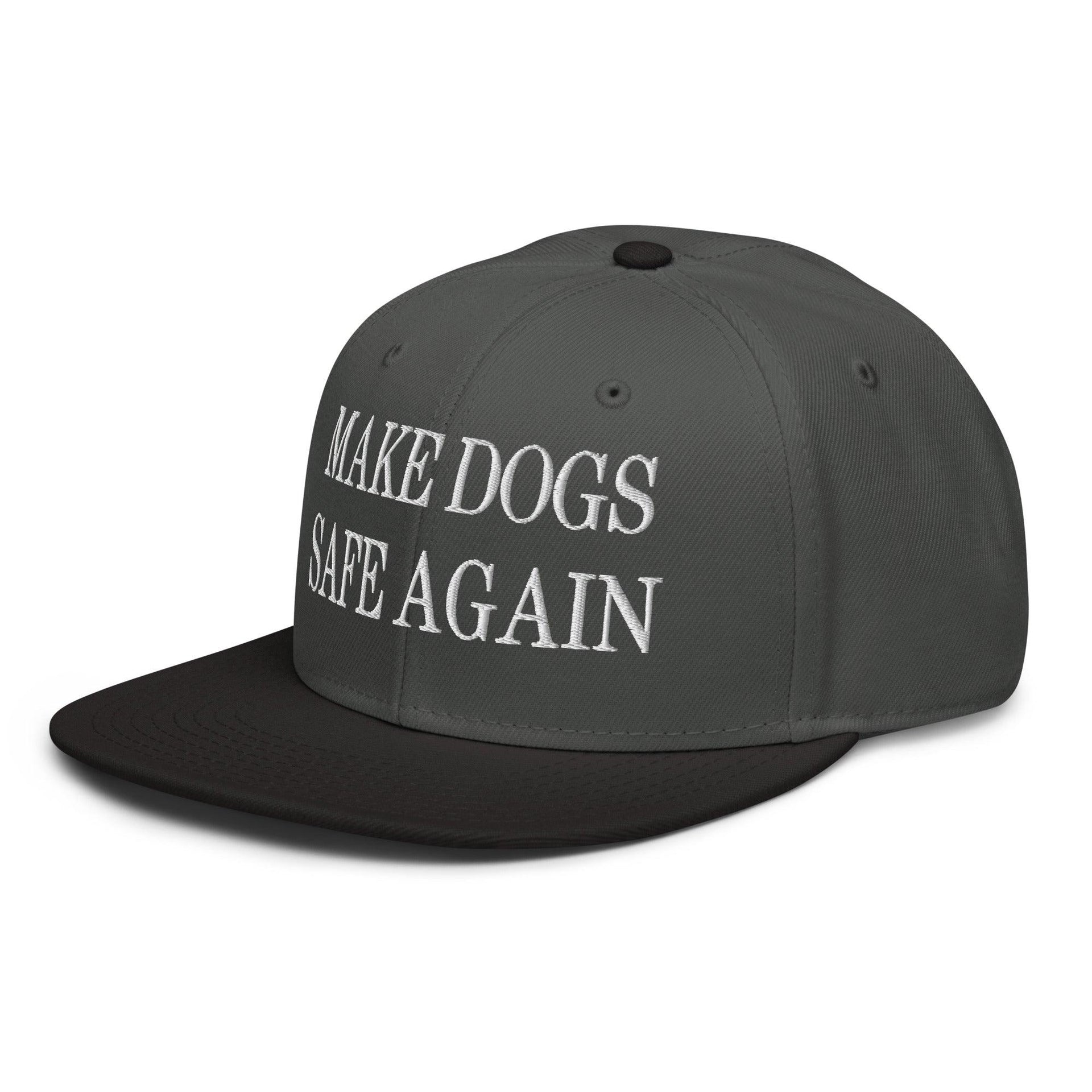 Make Dogs Safe Again Embroidered Flat Brim Bill Snapback Hat Capital Crowns Make Again Snapback Hats