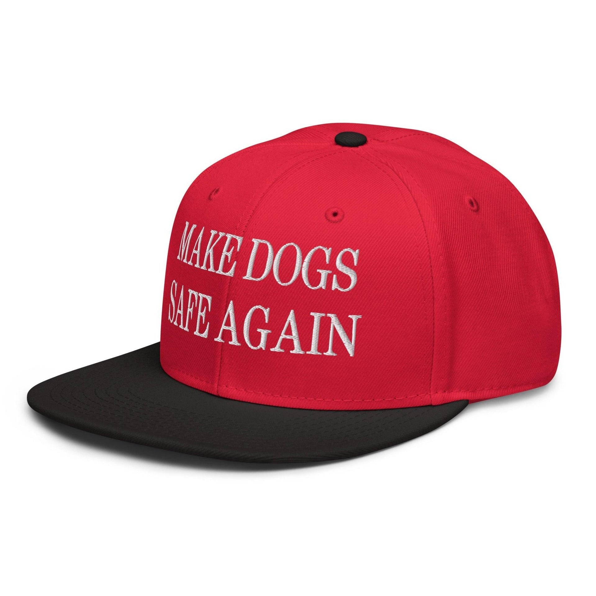 Make Dogs Safe Again Embroidered Flat Brim Bill Snapback Hat Capital Crowns Make Again Snapback Hats