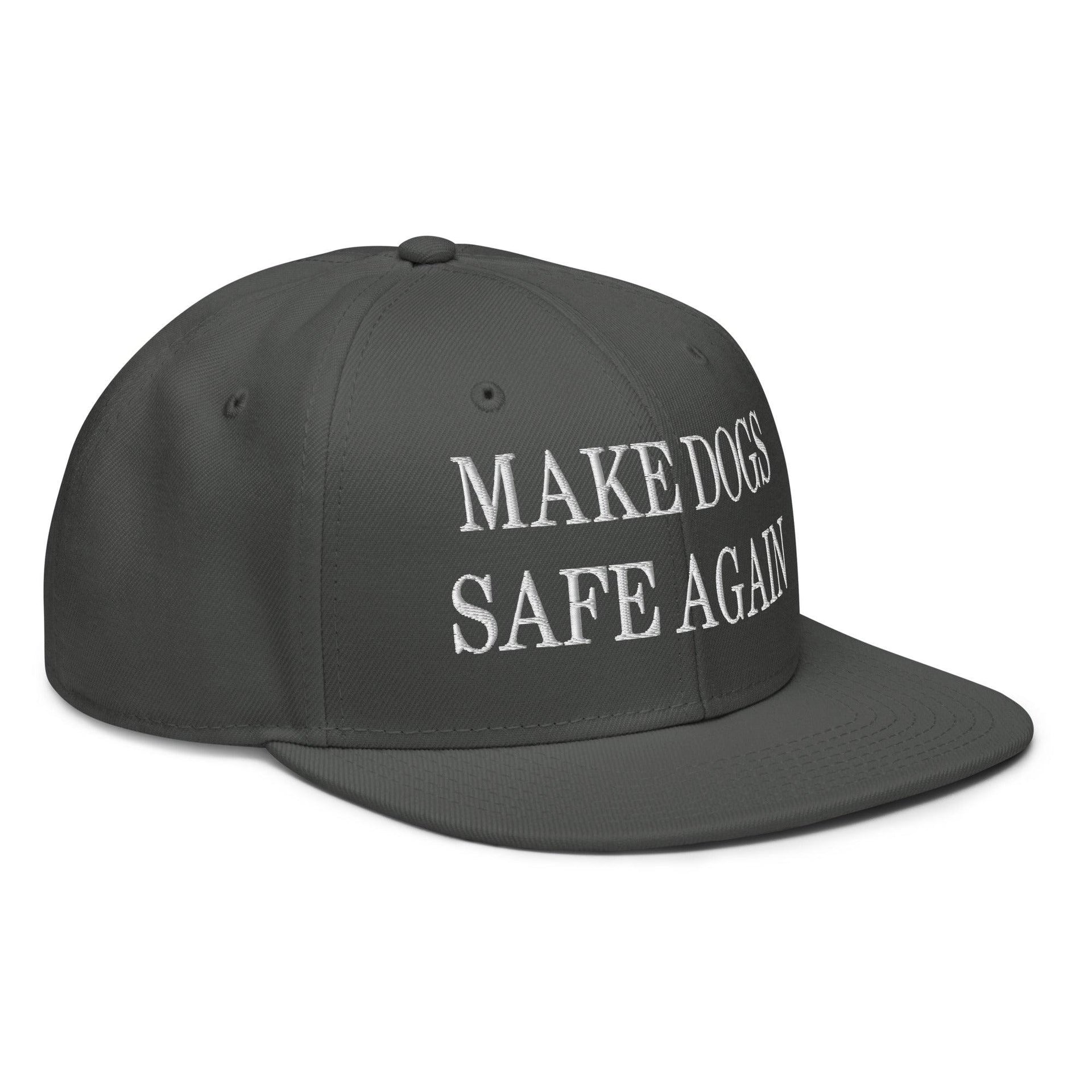 Make Dogs Safe Again Embroidered Flat Brim Bill Snapback Hat Capital Crowns Make Again Snapback Hats