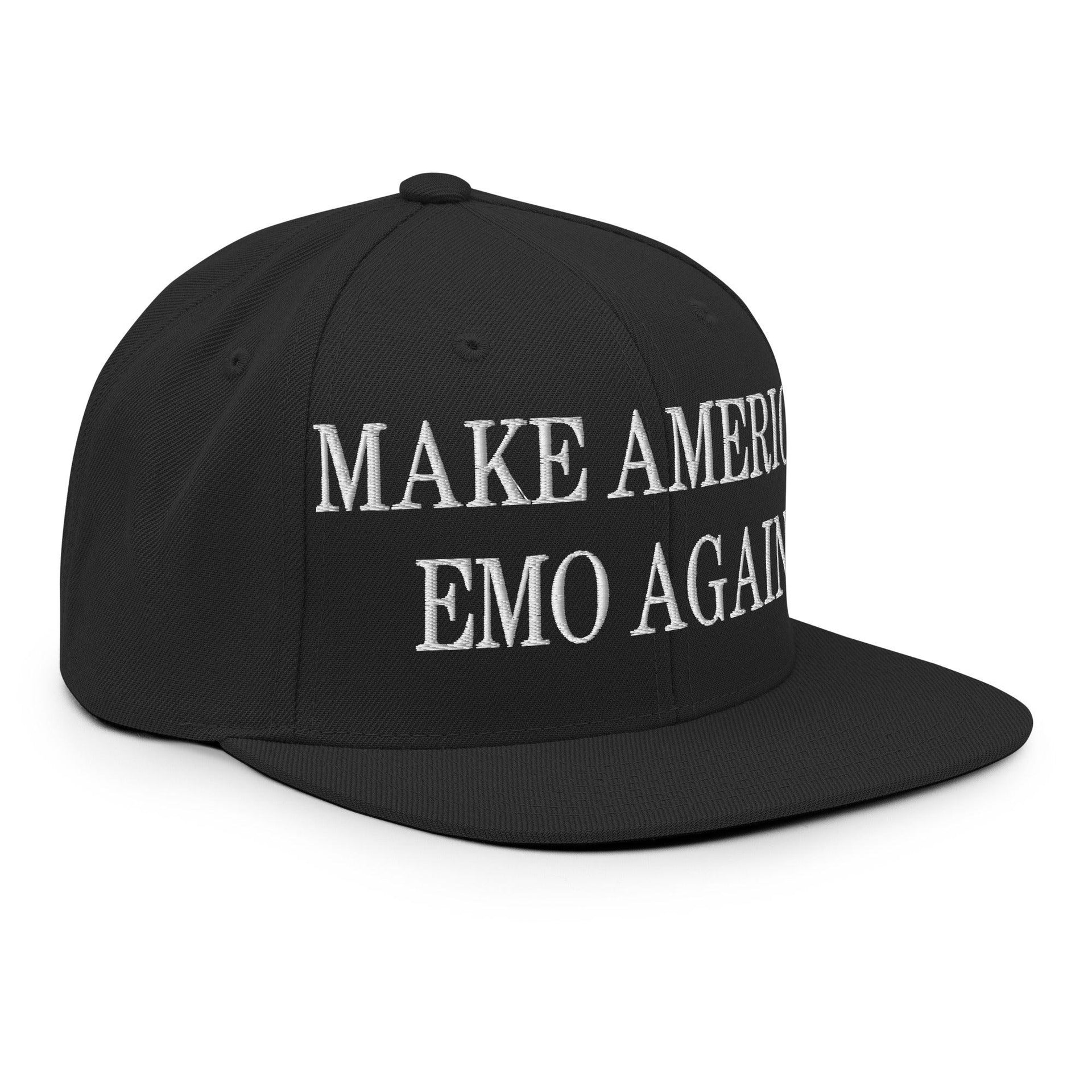 Make Us Emo Again Embroidered Flat Bill Brim Snapback Hat Capital Crowns Make Again