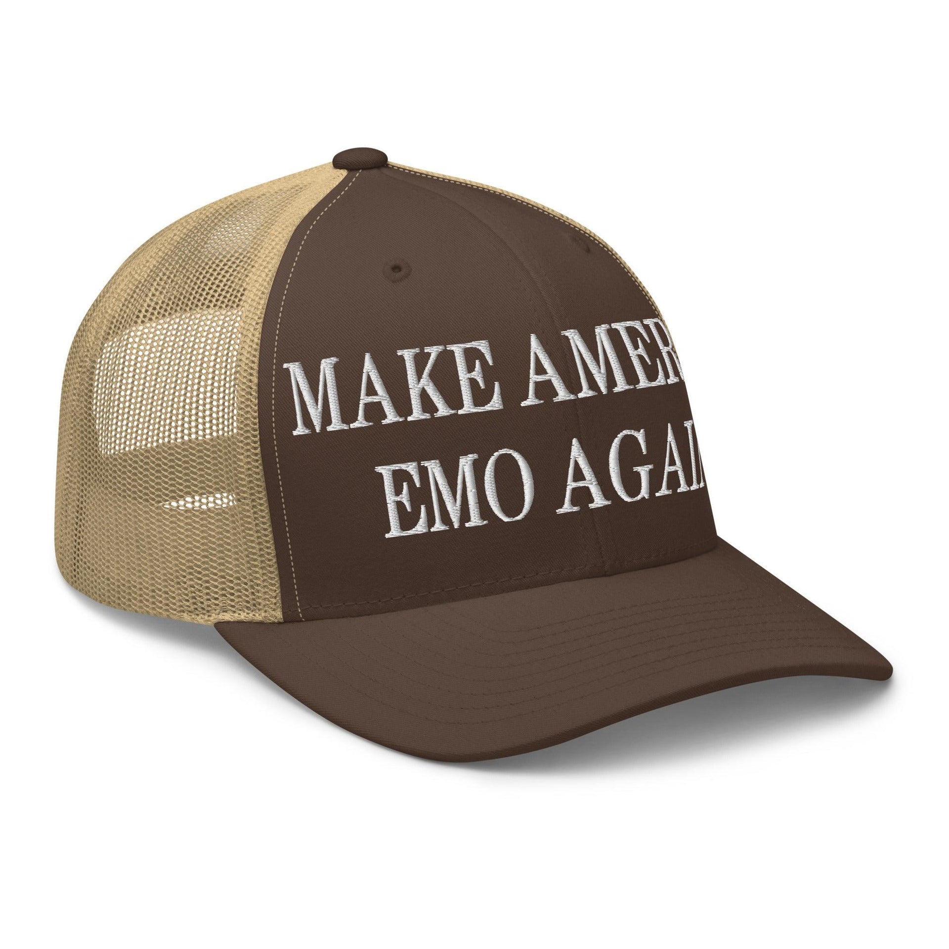 Make Us Emo Again Embroidered Mesh Trucker Hat Capital Crowns Make Again Trucker Hats