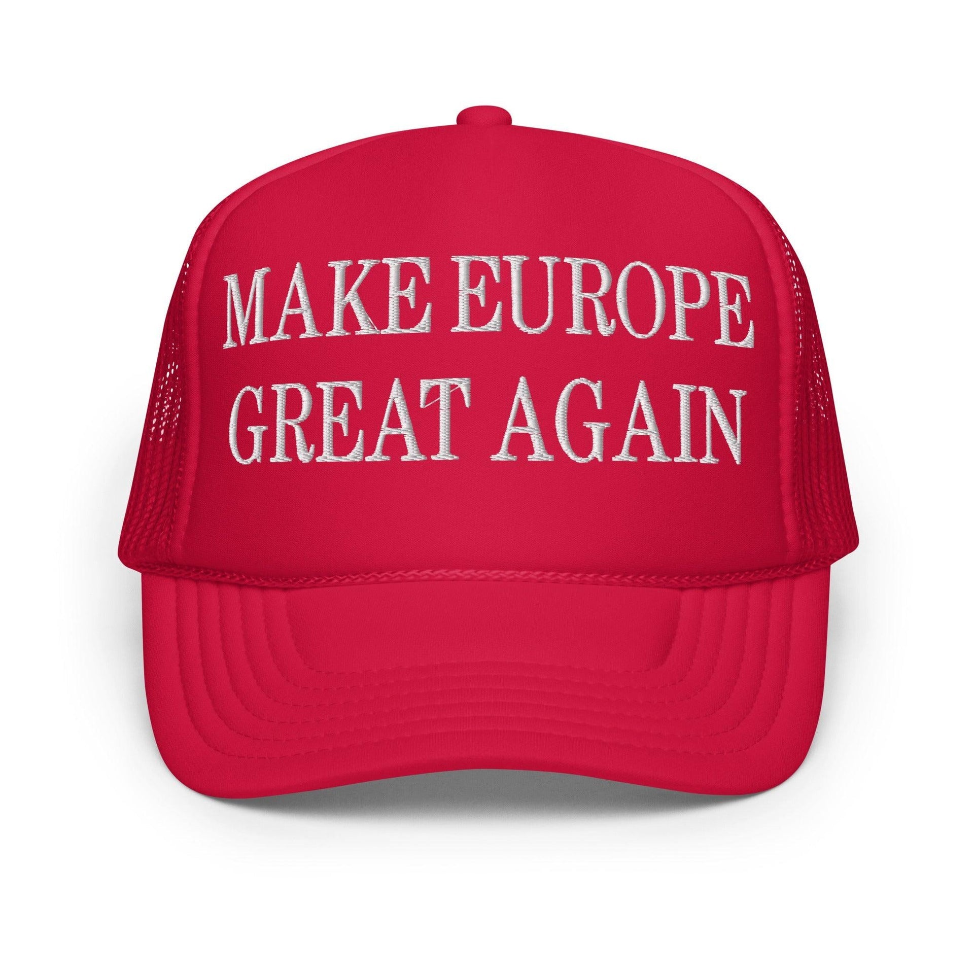 Make Europe Great Again Embroidered Trucker Hat Red Capital Crowns LADs Make Again Trucker Hats