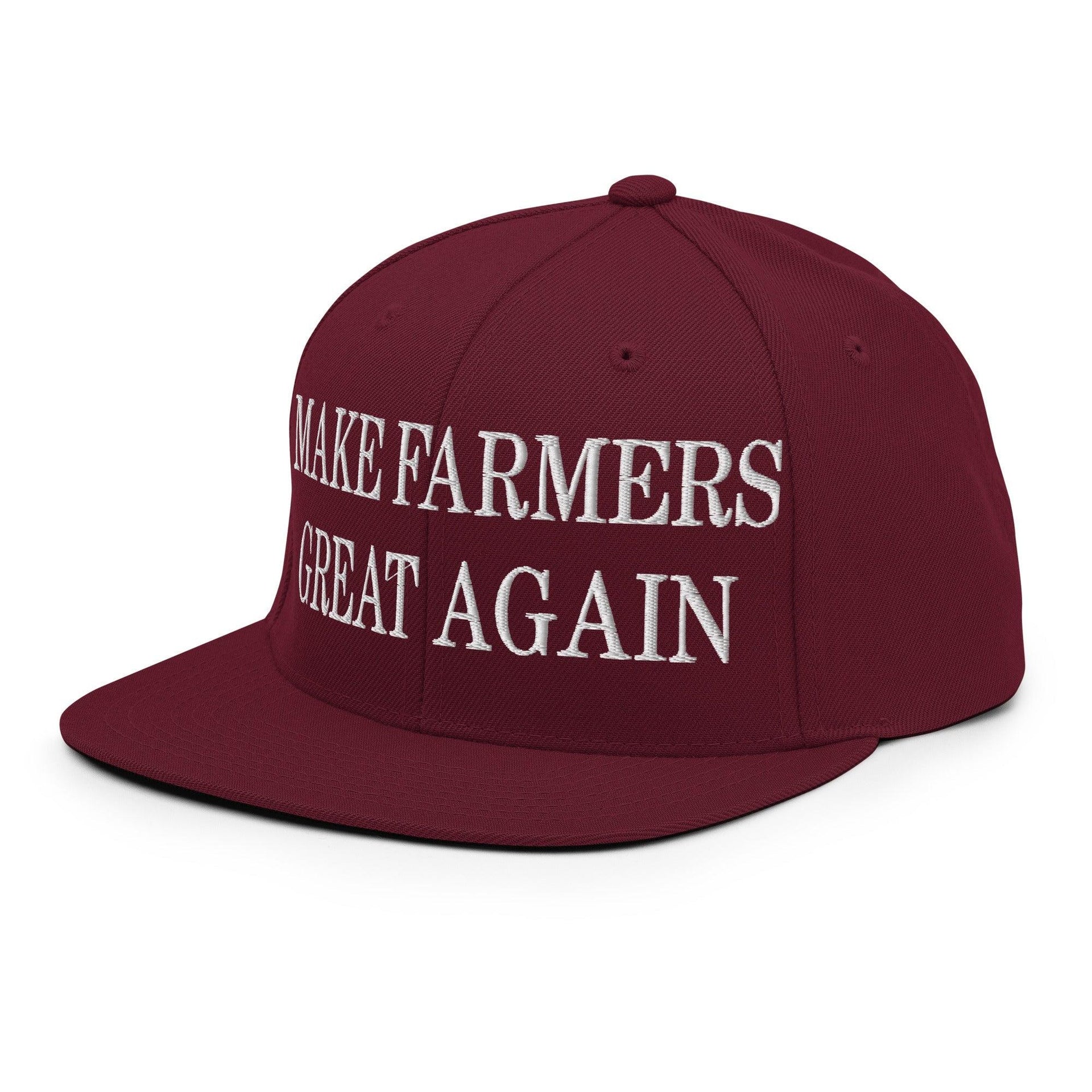 Make Farmers Great Again Embroidered Flat Bill Brim Snapback Hat Capital Crowns LADs Make Again