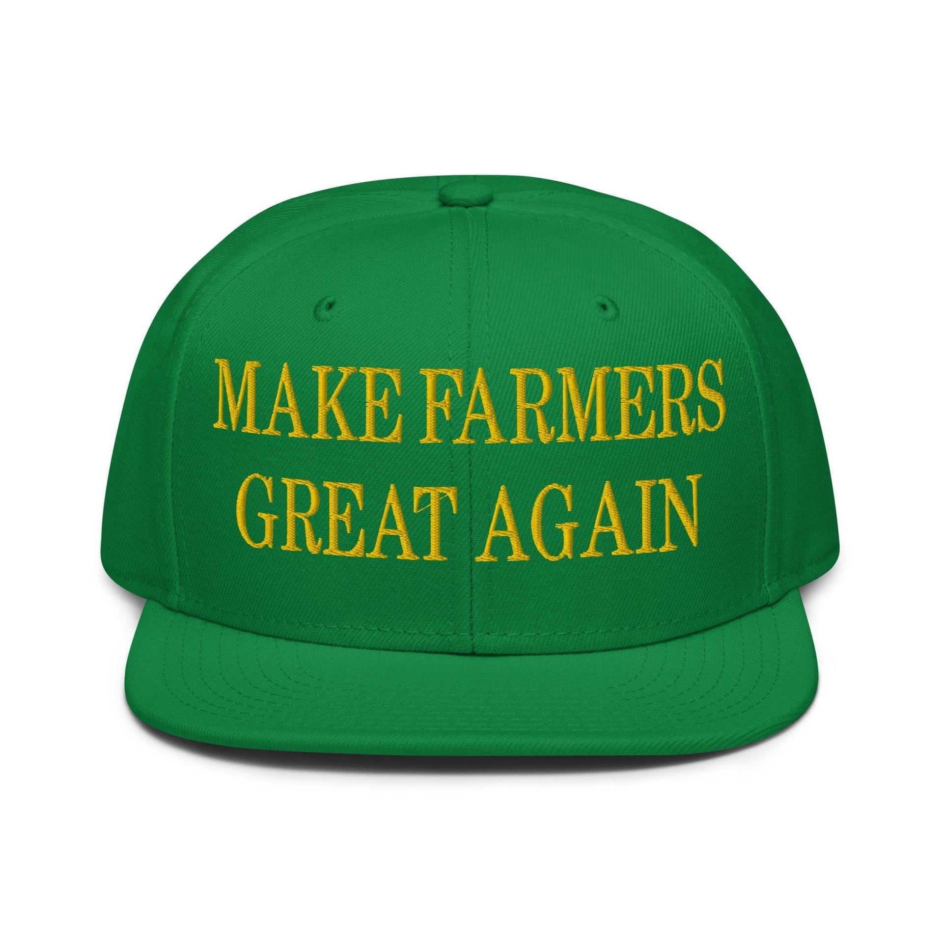 Make Farmers Great Again Green Yellow Embroidered Flat Bill Brim Snapback Hat Default Title Capital Crowns Make Again