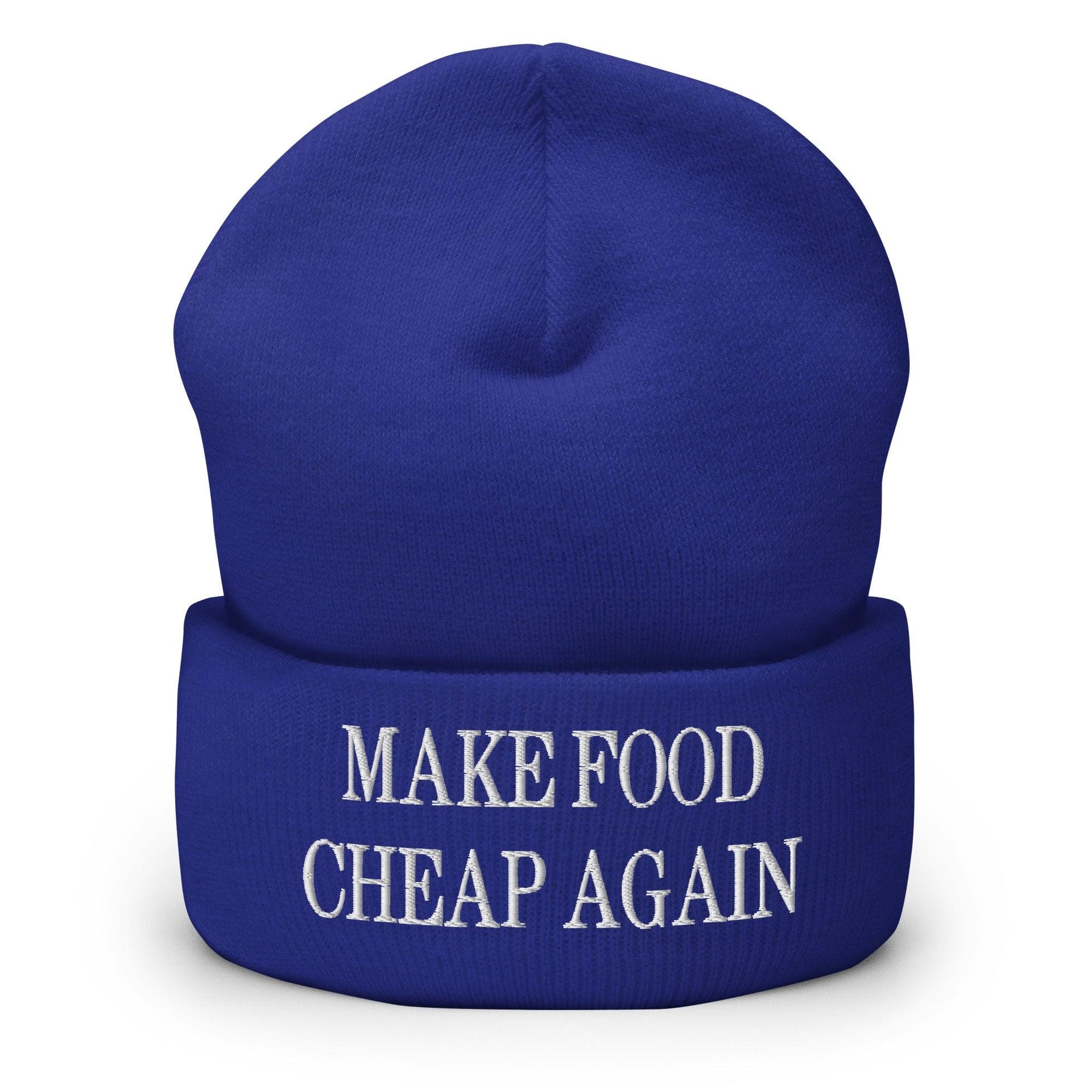 Make Food It Again Embroidered Knit Cuffed Beanie Royal Beanies Capital Crowns Make Again