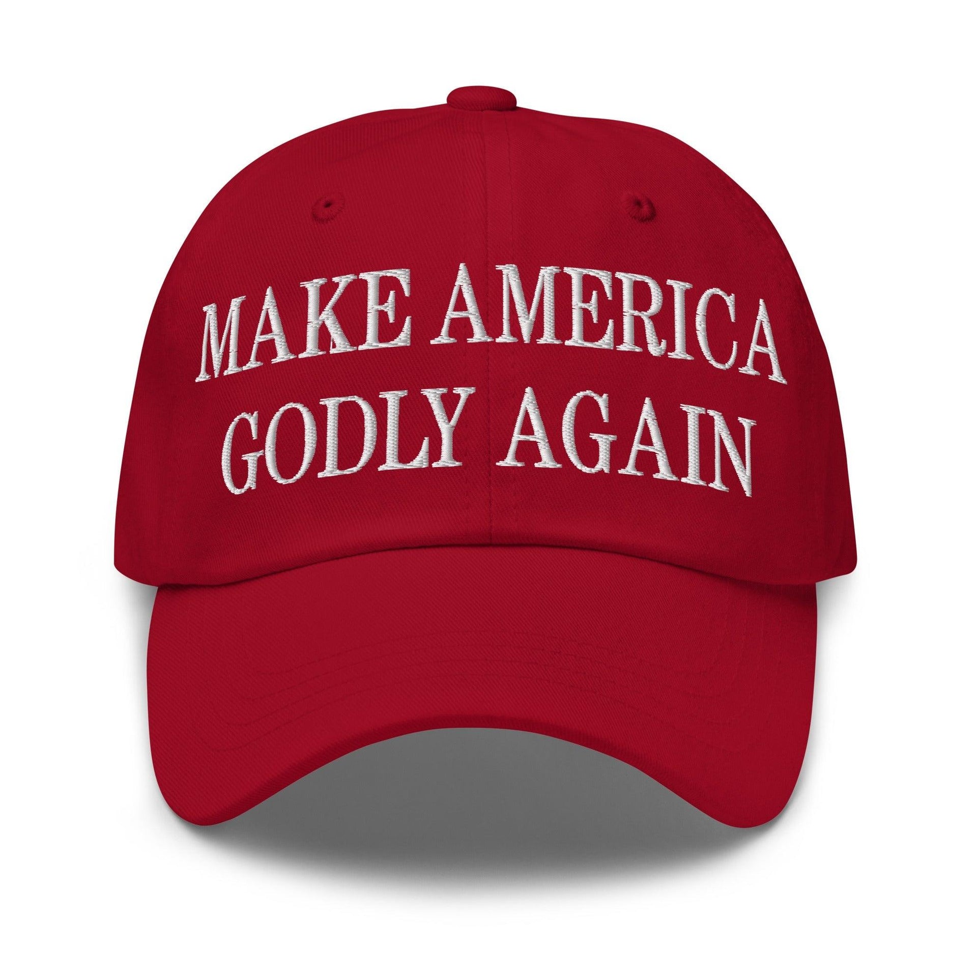 Make Us Godly Again Embroidered Dad Hat Cranberry Capital Crowns Dad Hats Make Again