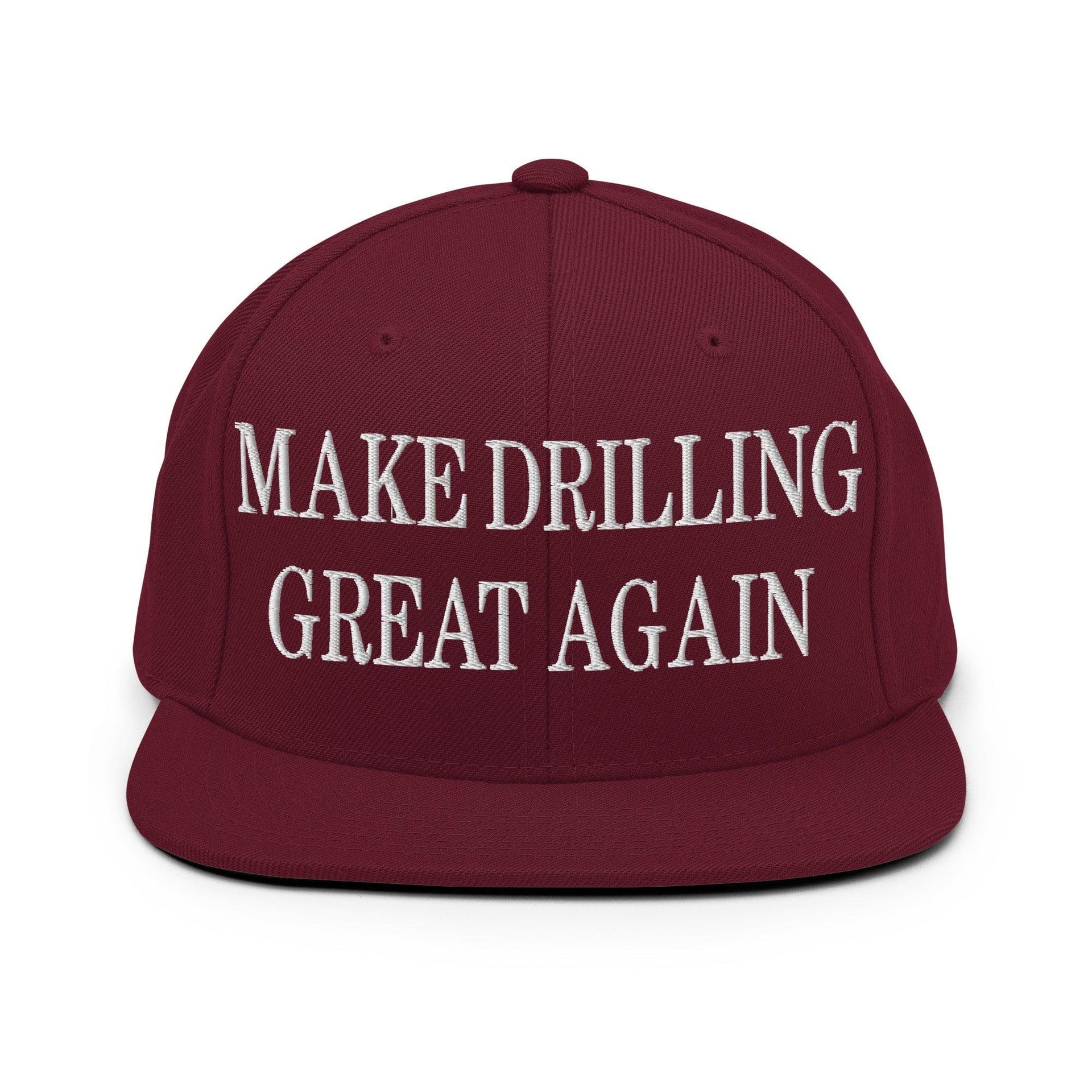 Make Them Great Again Embroidered Flat Bill Brim Snapback Hat Maroon Capital Crowns LADs Make Again