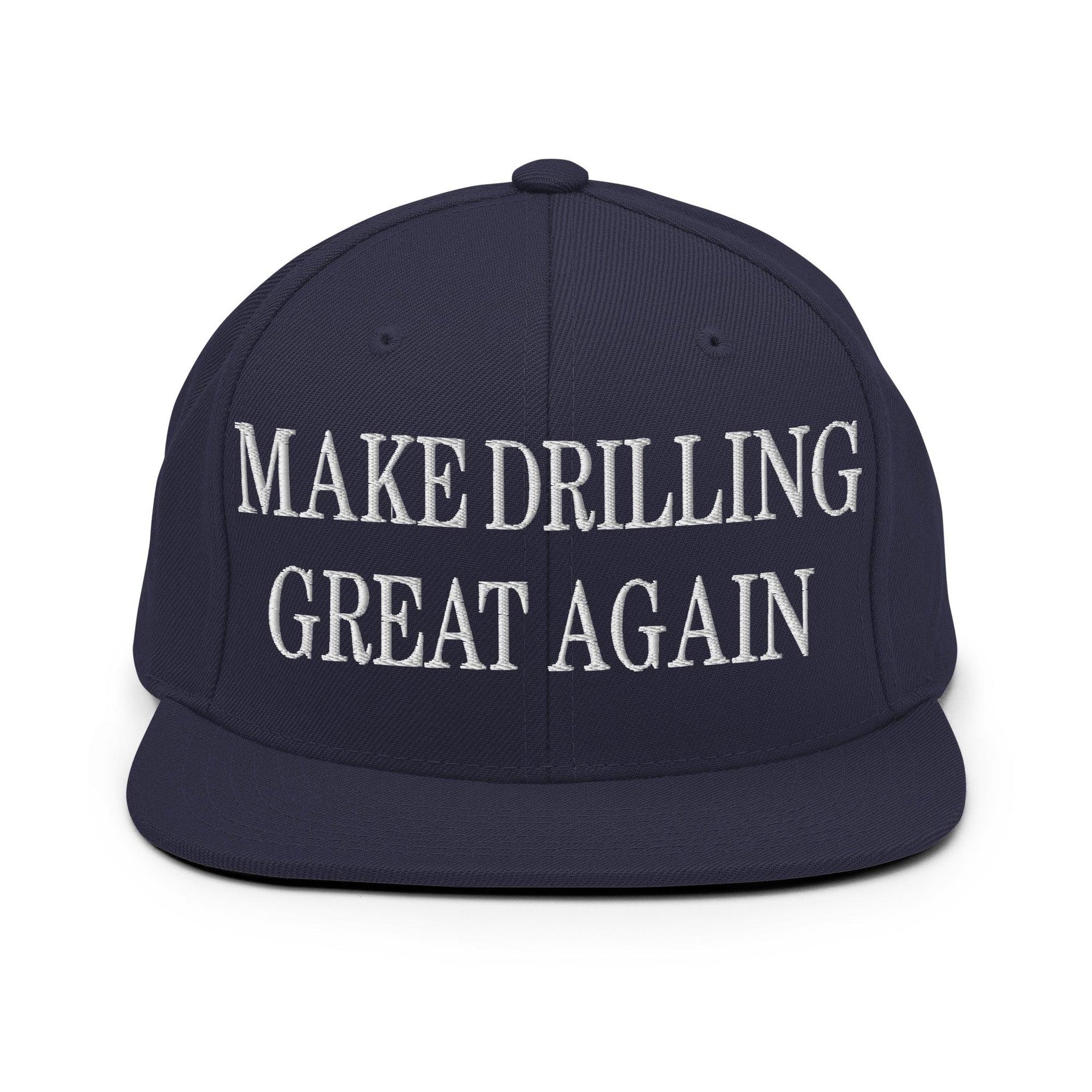 Make Them Great Again Embroidered Flat Bill Brim Snapback Hat Navy Capital Crowns LADs Make Again