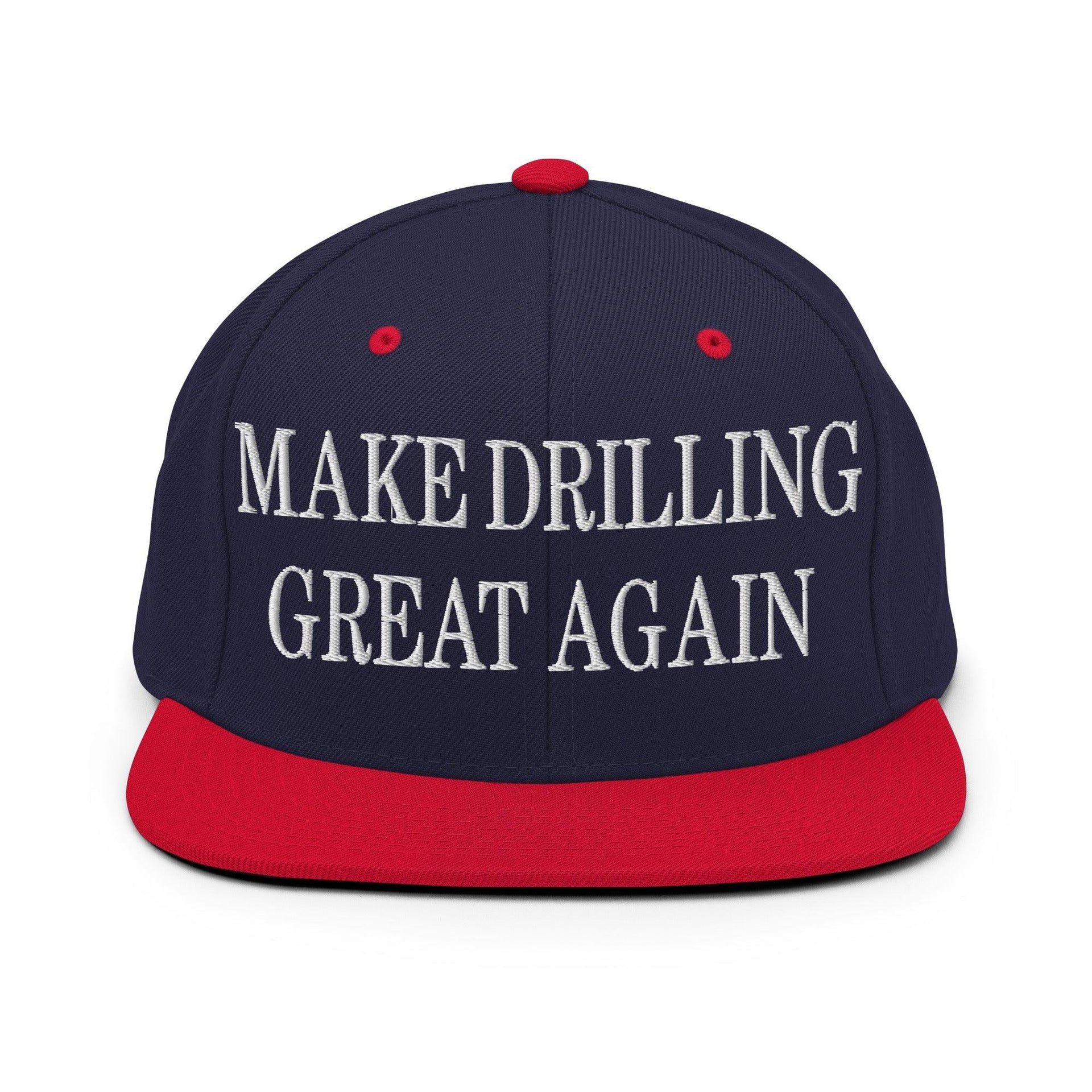 Make Them Great Again Embroidered Flat Bill Brim Snapback Hat Navy Red Capital Crowns LADs Make Again