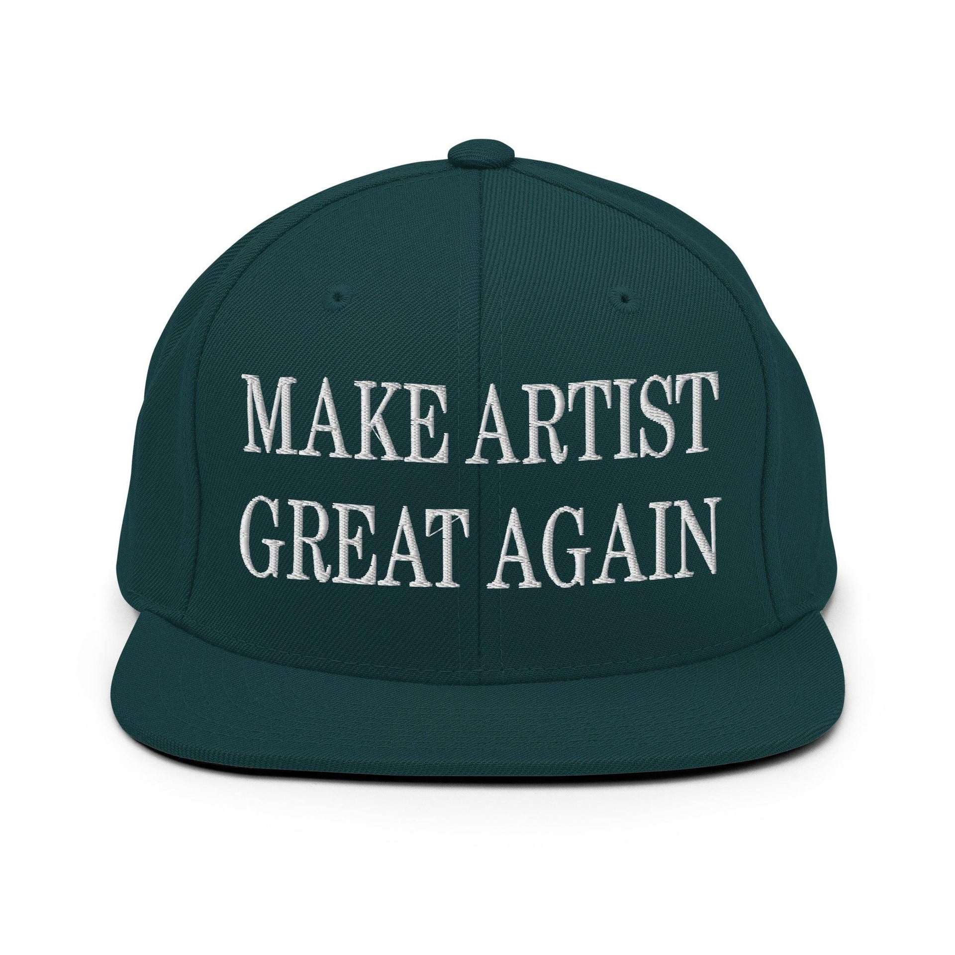 Make Us Great Again Embroidered Flat Bill Brim Snapback Hat Spruce Capital Crowns LADs Make Again Snapback Hats