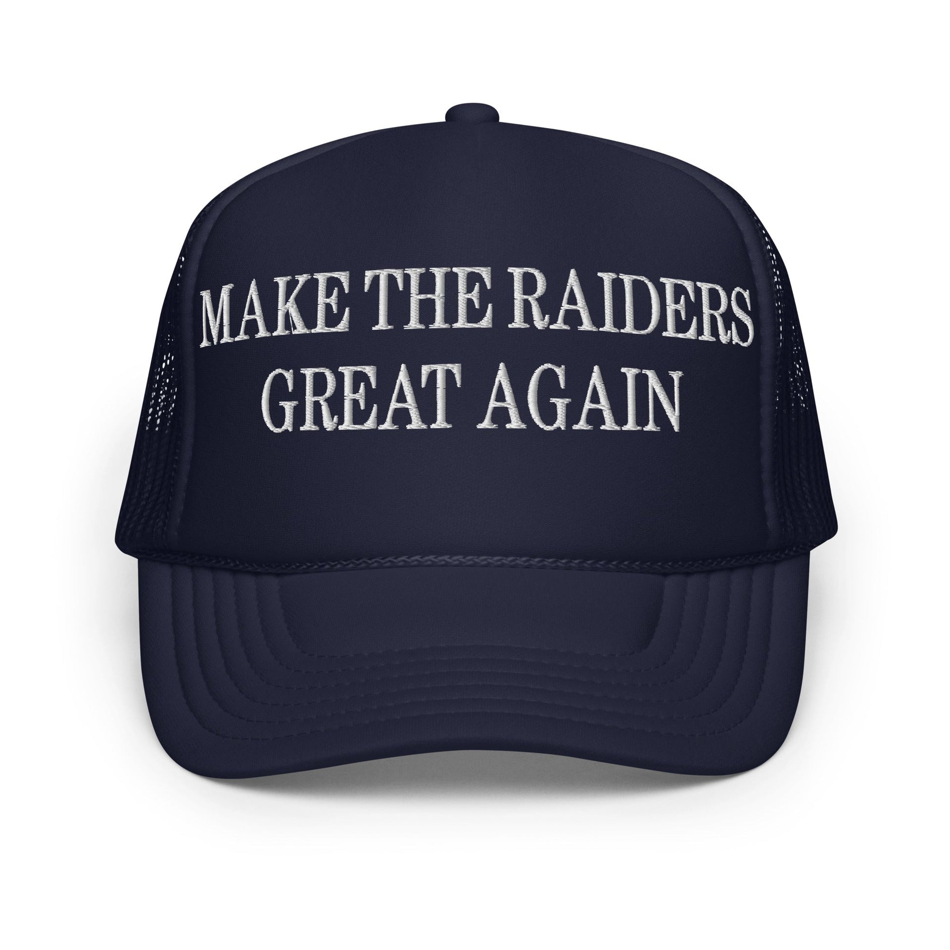 Make Them Great Again Embroidered Foam Trucker Hat Navy Capital Crowns Make Again Sports Trucker Hats