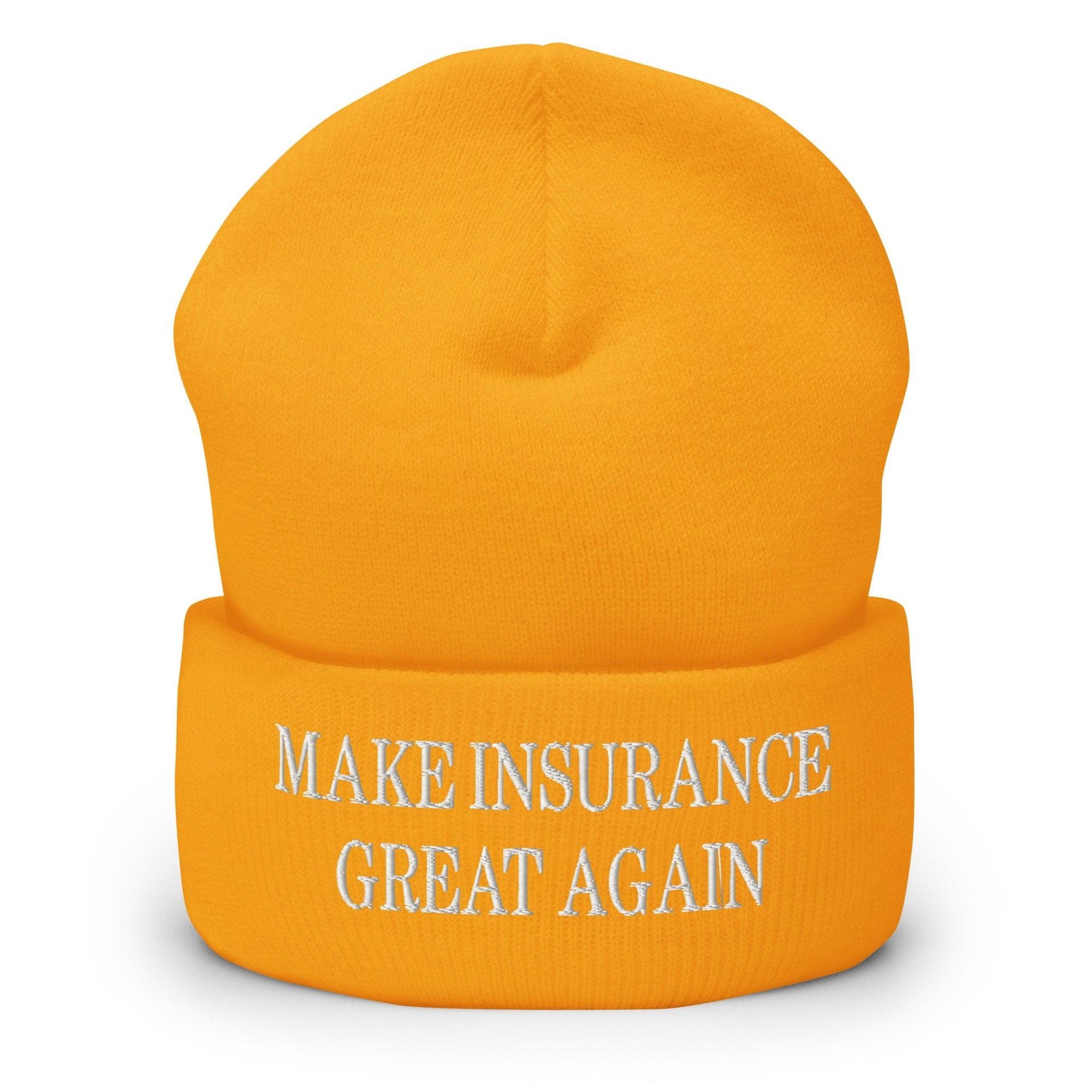 Make It Great Again Embroidered Knit Cuffed Beanie Gold Beanies Capital Crowns Make Again