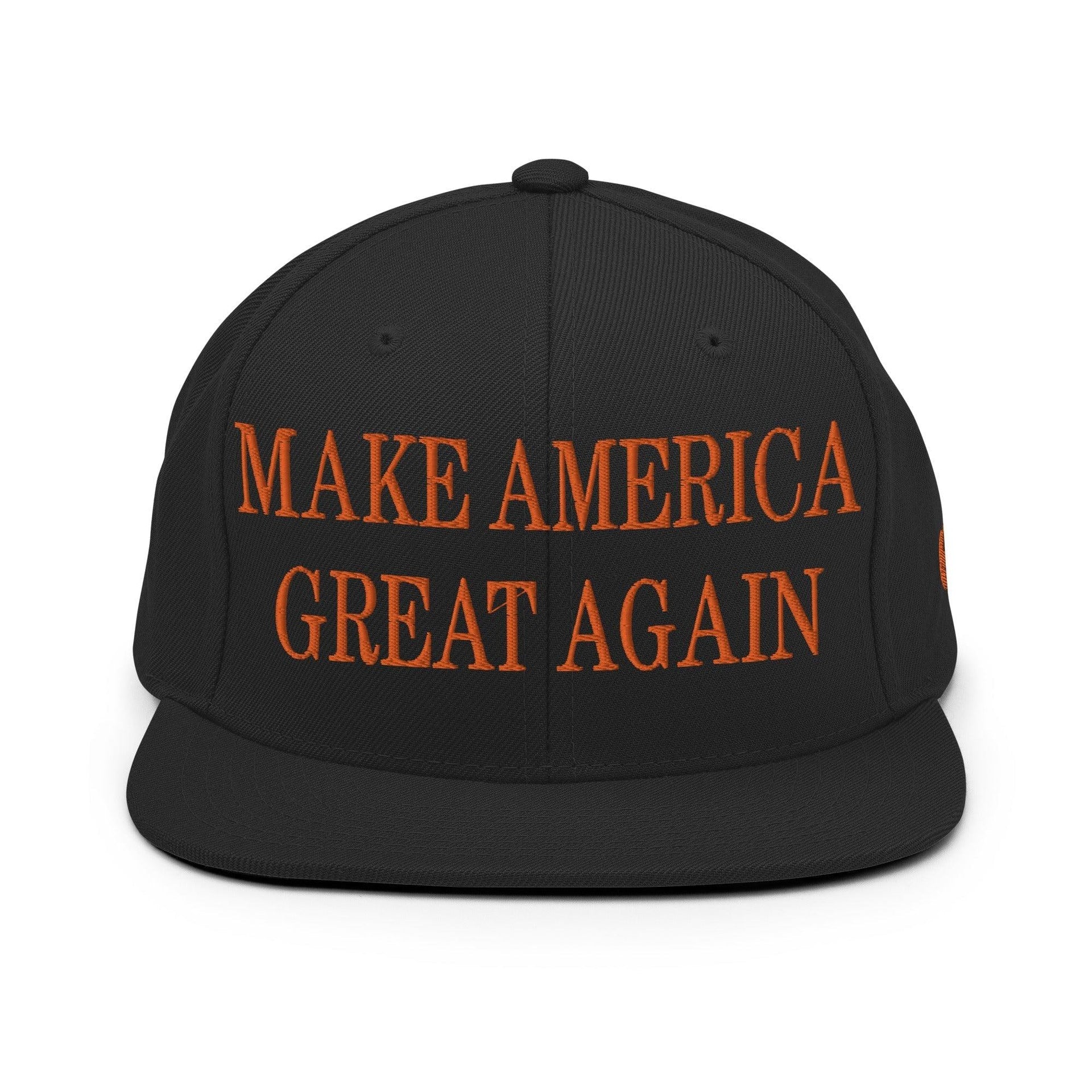 Make Us Great Again MAGA Halloween Flat Bill Brim Snapback Hat Black Capital Crowns Conservative Halloween LADs Make Again Snapback Hats Trump Halloween