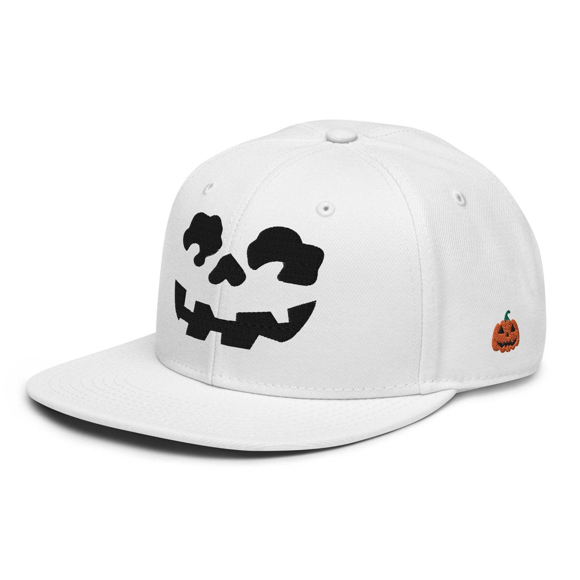 Make Us Great Again MAGA Skull Halloween Flat Bill Brim High Crown Snapback Hat White Capital Crowns Conservative Halloween LADs Make Again Snapback Hats Trump Halloween White