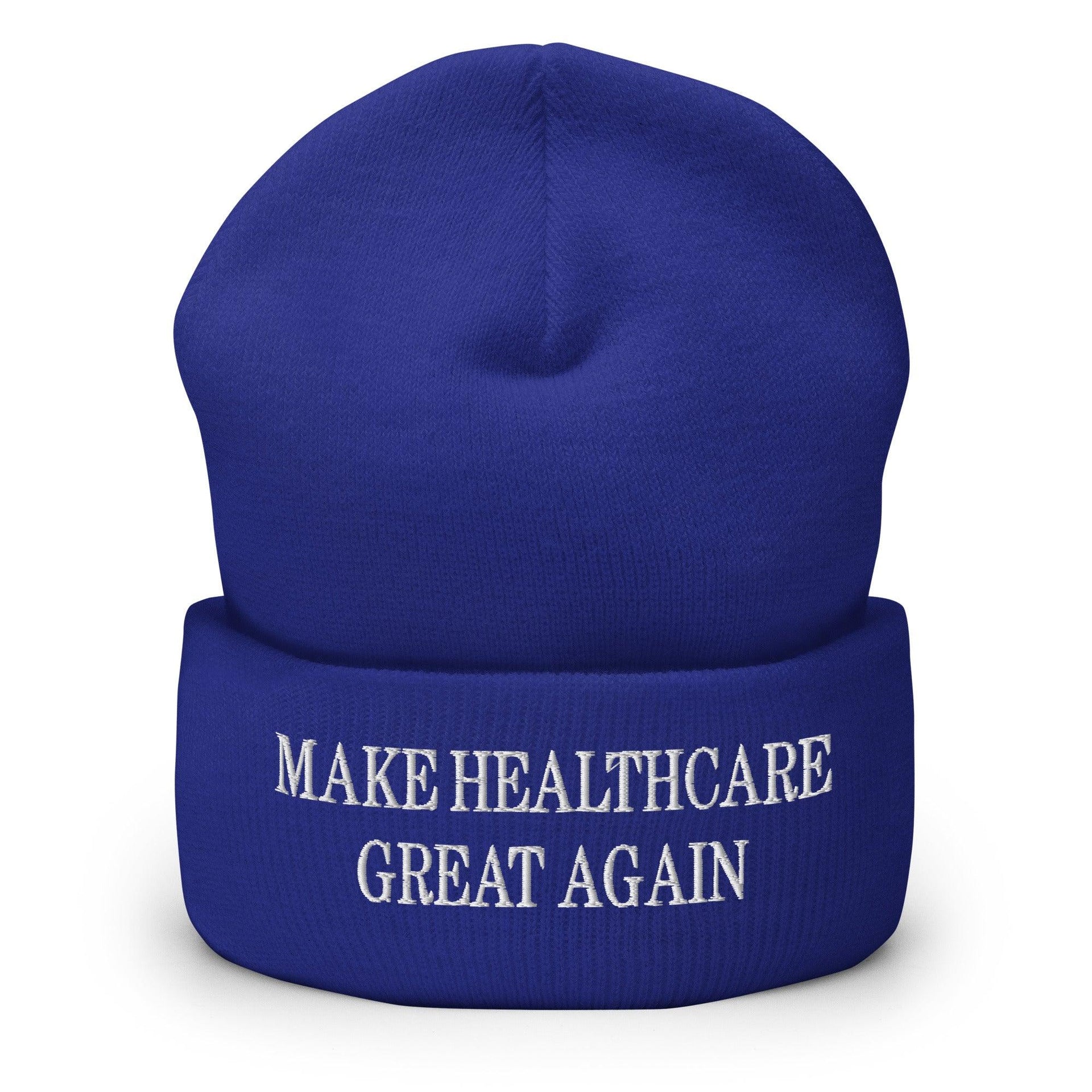 Make Healthcare Great Again Embroidered Knit Cuffed Beanie Royal Beanies Capital Crowns Make Again