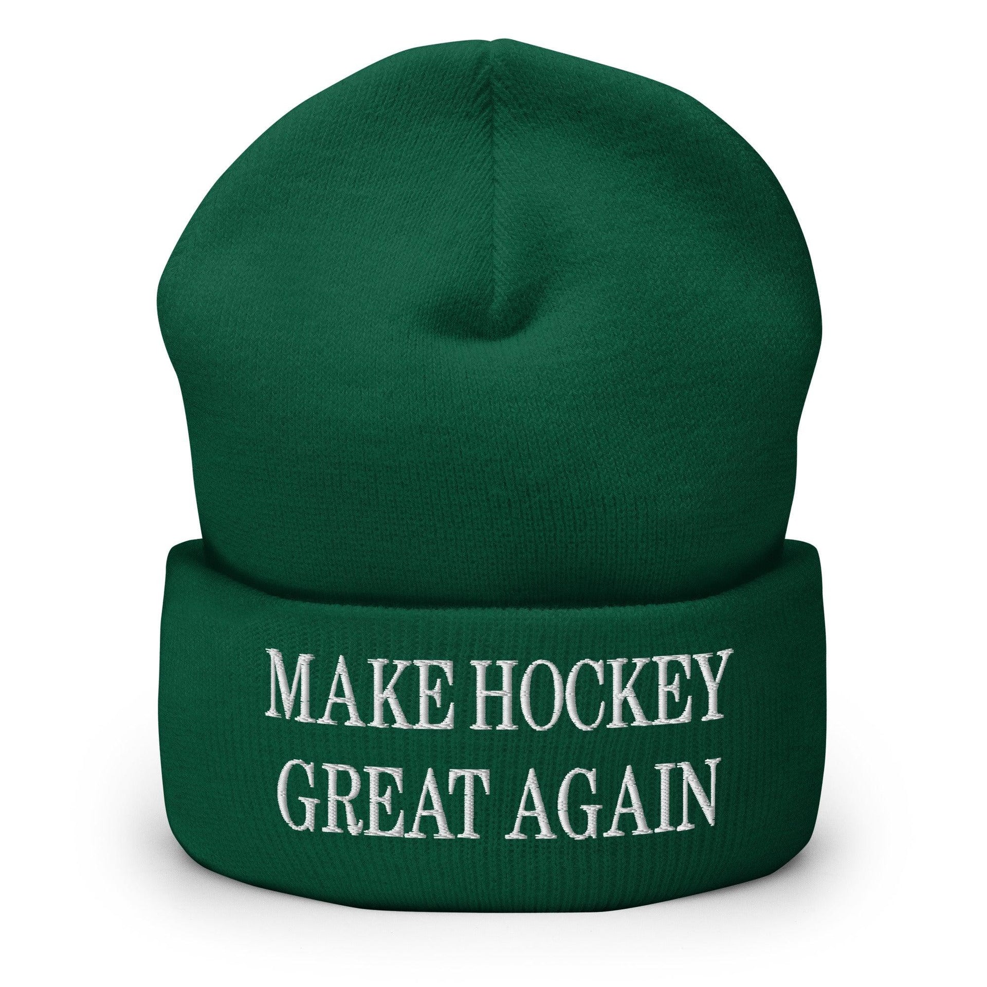 Make Hockey Great Again Embroidered Knit Cuffed Beanie Spruce Beanies Capital Crowns LADs Make Again