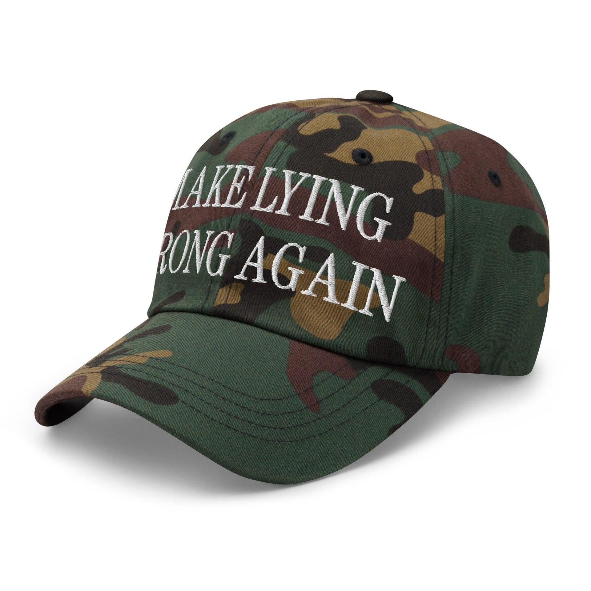 Make Lying Wrong Again Embroidered Dad Hat Capital Crowns Dad Hats LADs Make Again