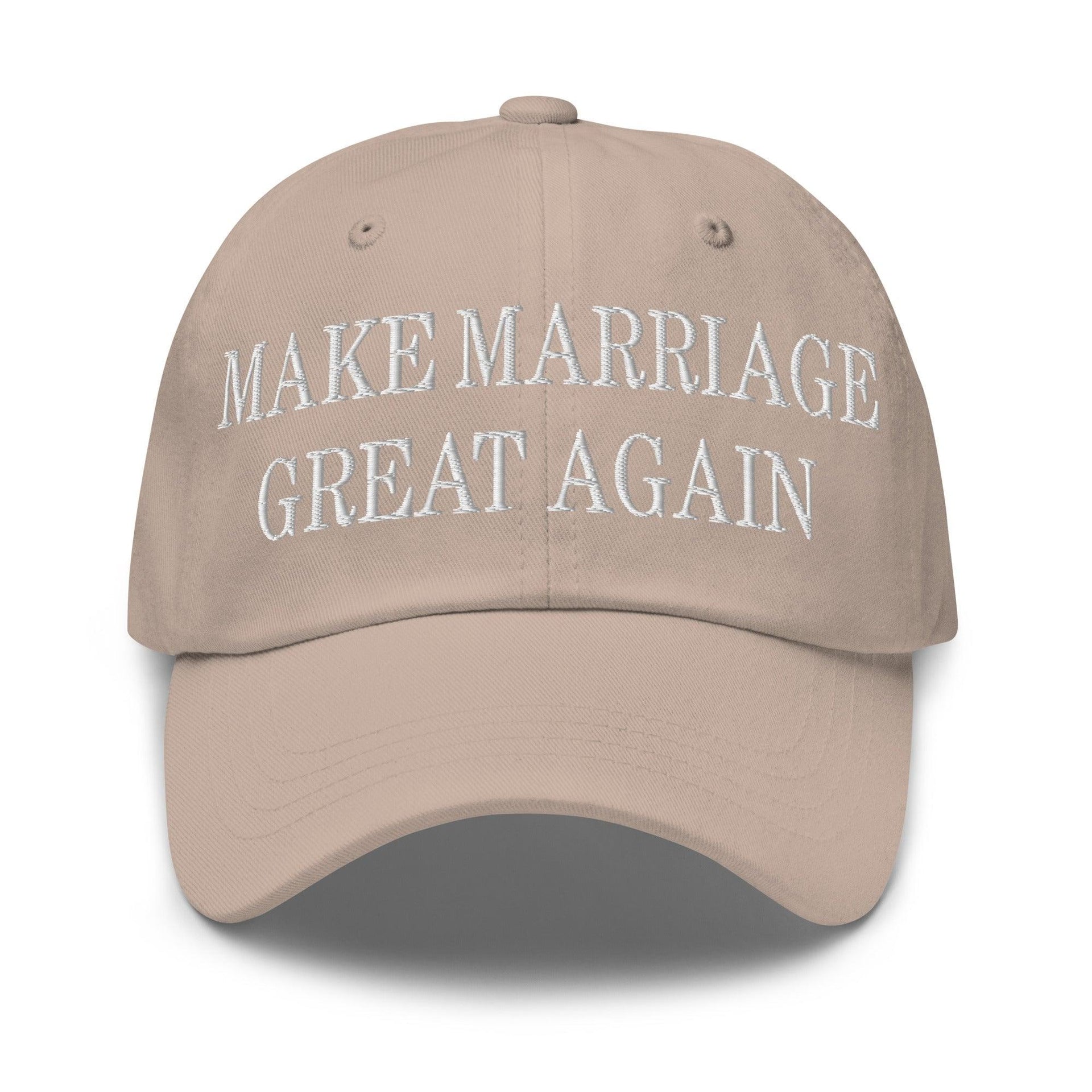 Make Marriage Great Again Embroidered Dad Hat Stone Capital Crowns Dad Hats LADs Make Again