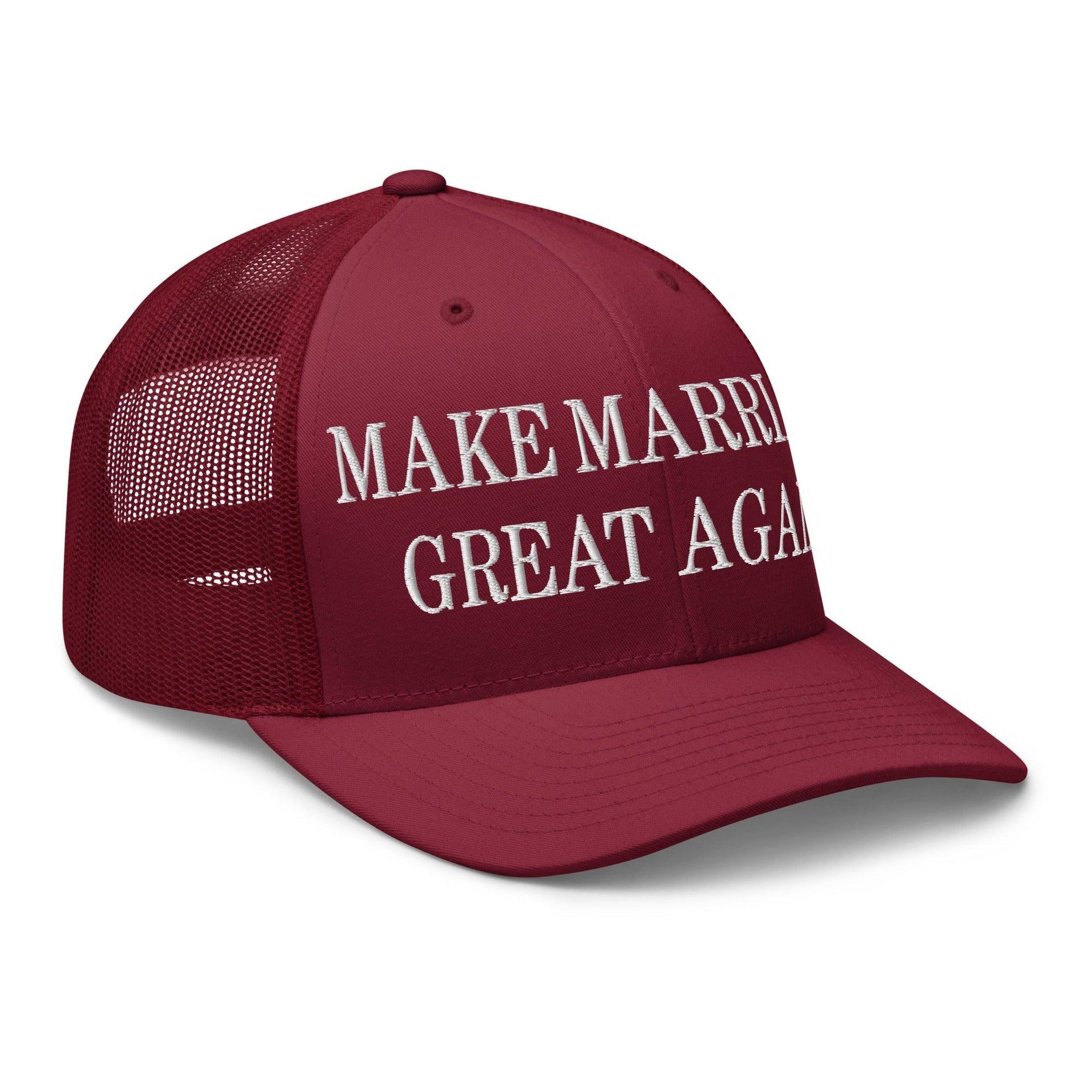 Make Marriage Great Again Embroidered Mesh Trucker Hat Capital Crowns LADs Make Again Trucker Hats