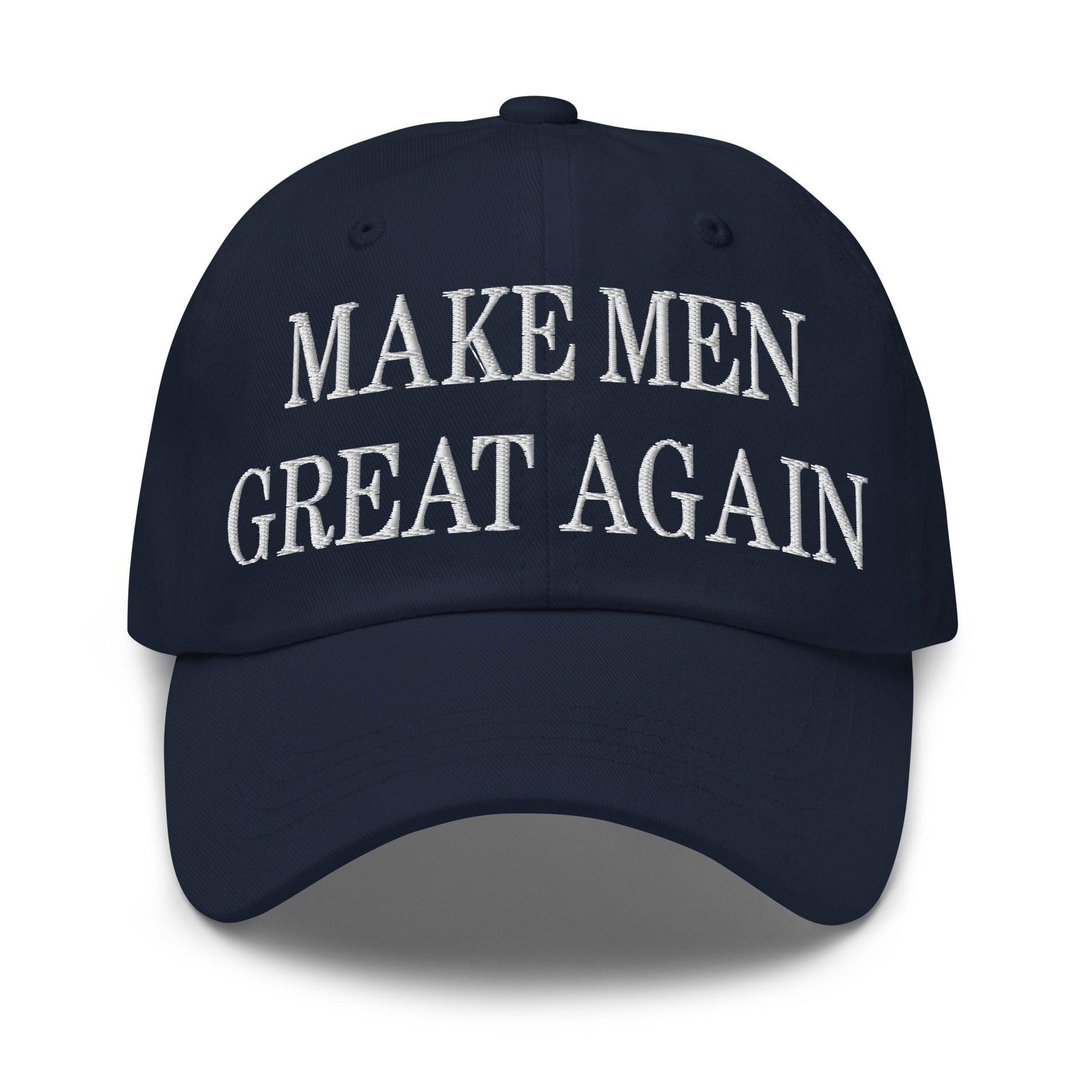 Make Men Great Again Embroidered Dad Hat Navy Capital Crowns Dad Hats LADs Make Again