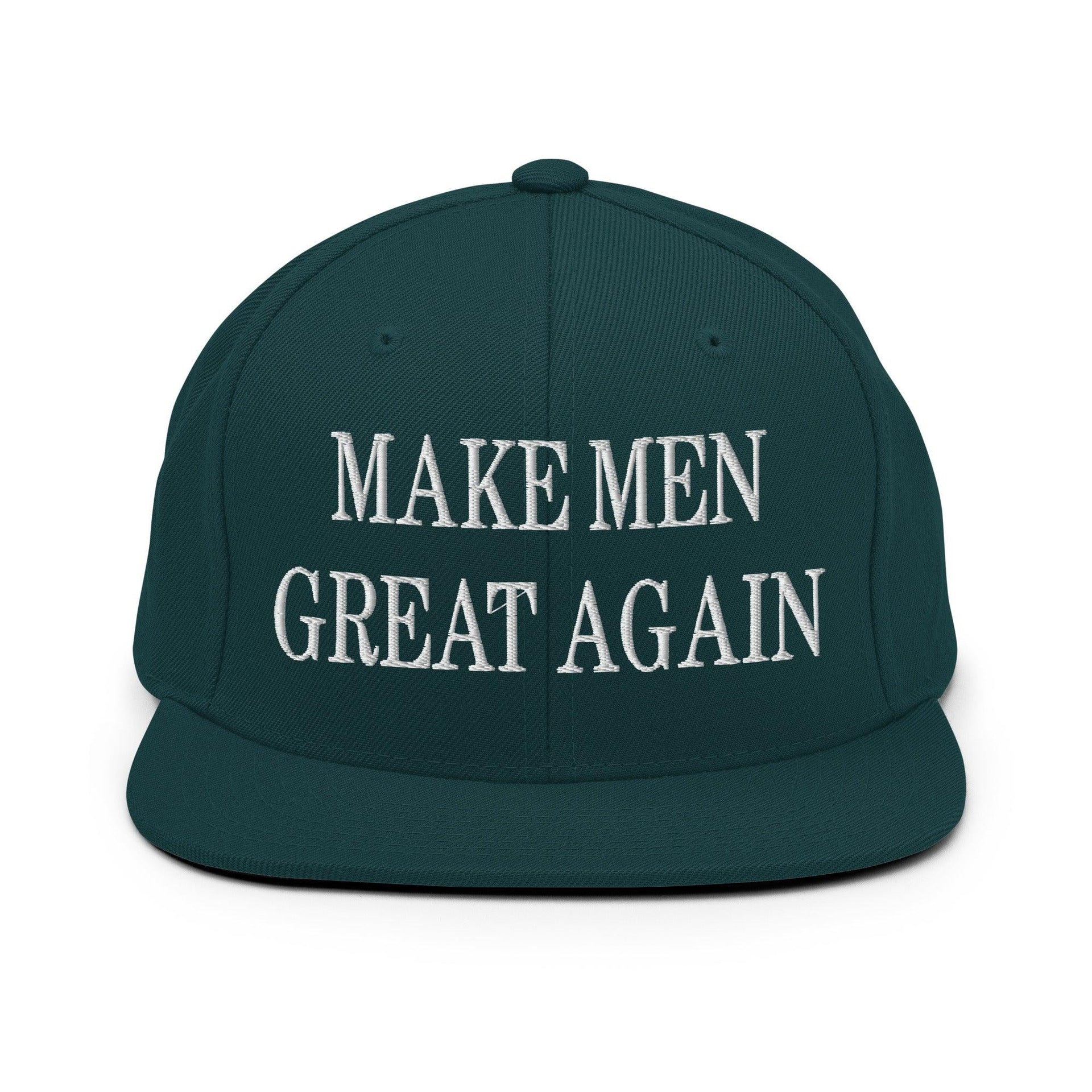 Make Men Great Again Embroidered Flat Bill Brim Snapback Hat Spruce Capital Crowns LADs Make Again