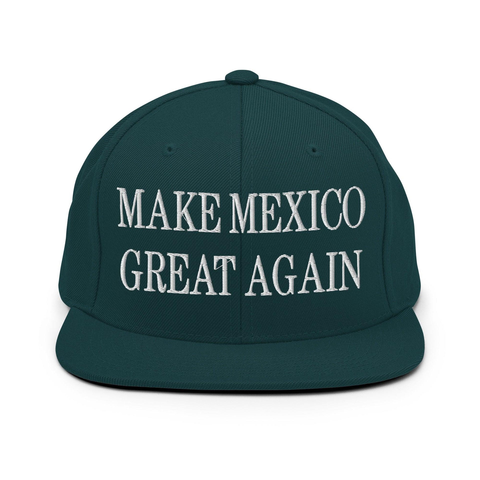 Make Mexico Great Again Embroidered Flat Bill Brim Snapback Hat Spruce Capital Crowns LADs Make Again Snapback Hats