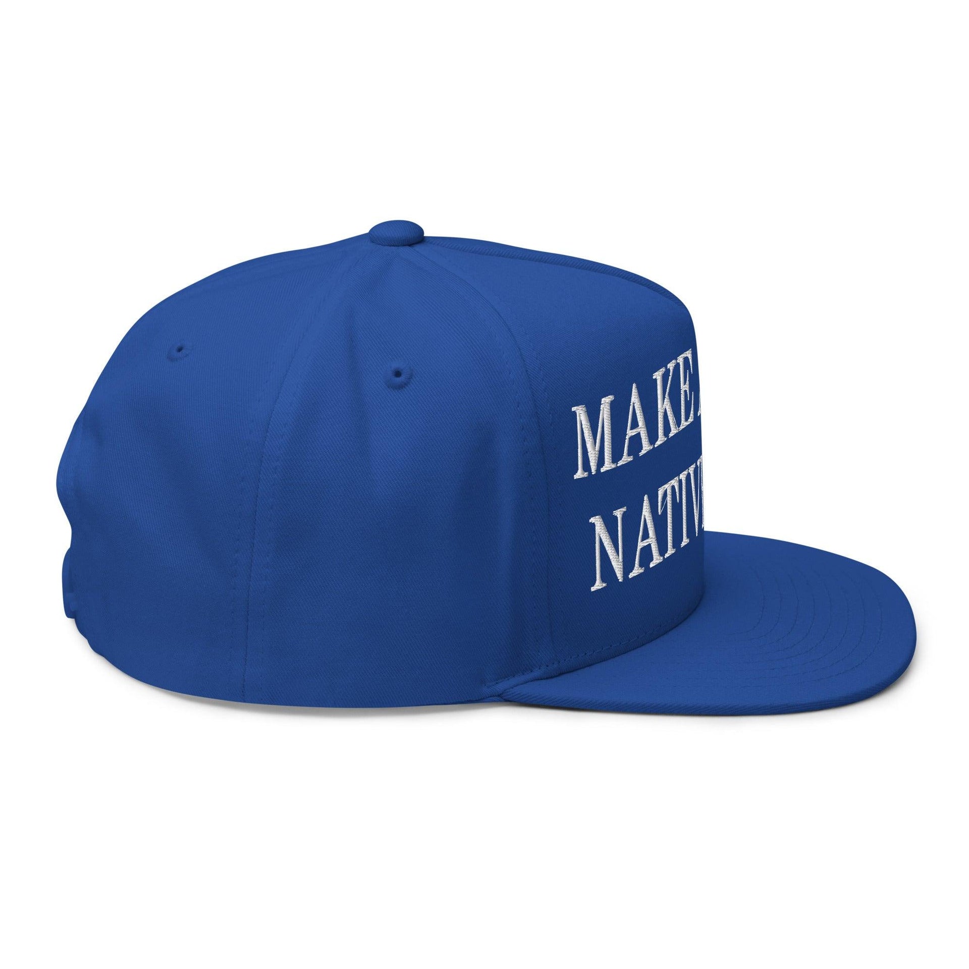 Make Us Native Again Embroidered 5 Panel Flat Bill Brim Snapback Hat Capital Crowns LADs Make Again Snapback Hats