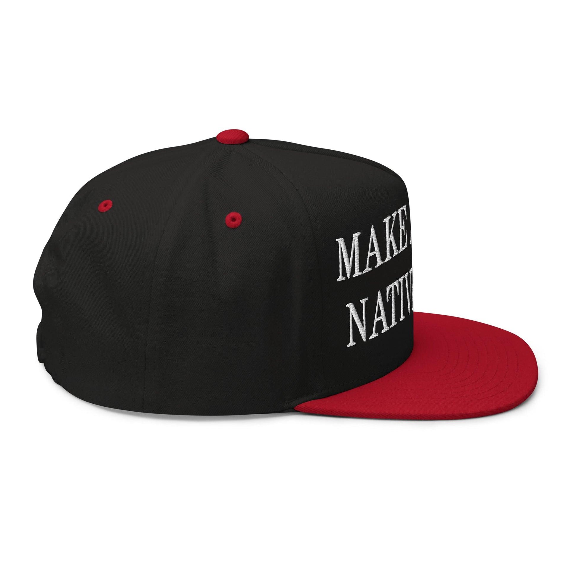 Make Us Native Again Embroidered 5 Panel Flat Bill Brim Snapback Hat Capital Crowns LADs Make Again Snapback Hats