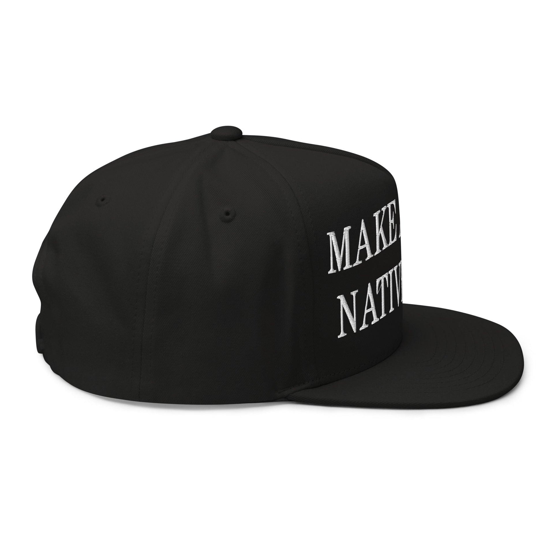 Make Us Native Again Embroidered 5 Panel Flat Bill Brim Snapback Hat Capital Crowns LADs Make Again Snapback Hats