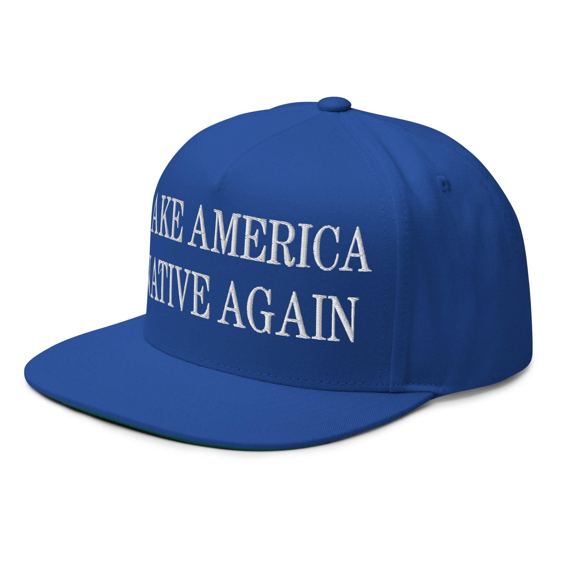 Make Us Native Again Embroidered 5 Panel Flat Bill Brim Snapback Hat Capital Crowns LADs Make Again Snapback Hats