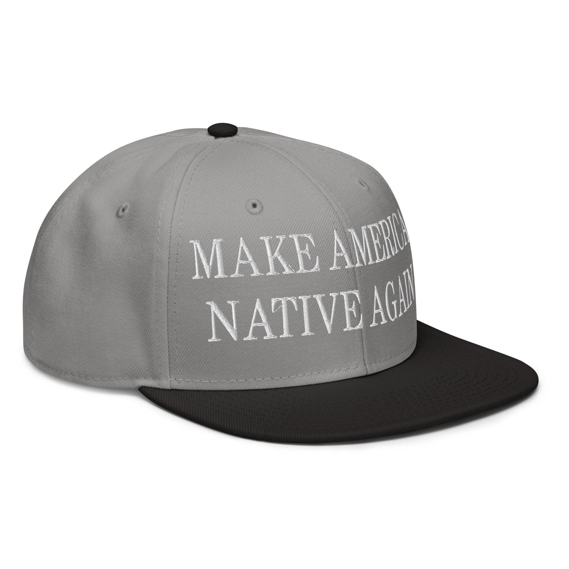 Make Us Native Again Embroidered Flat Brim Bill Snapback Hat Capital Crowns LADs Make Again Snapback Hats