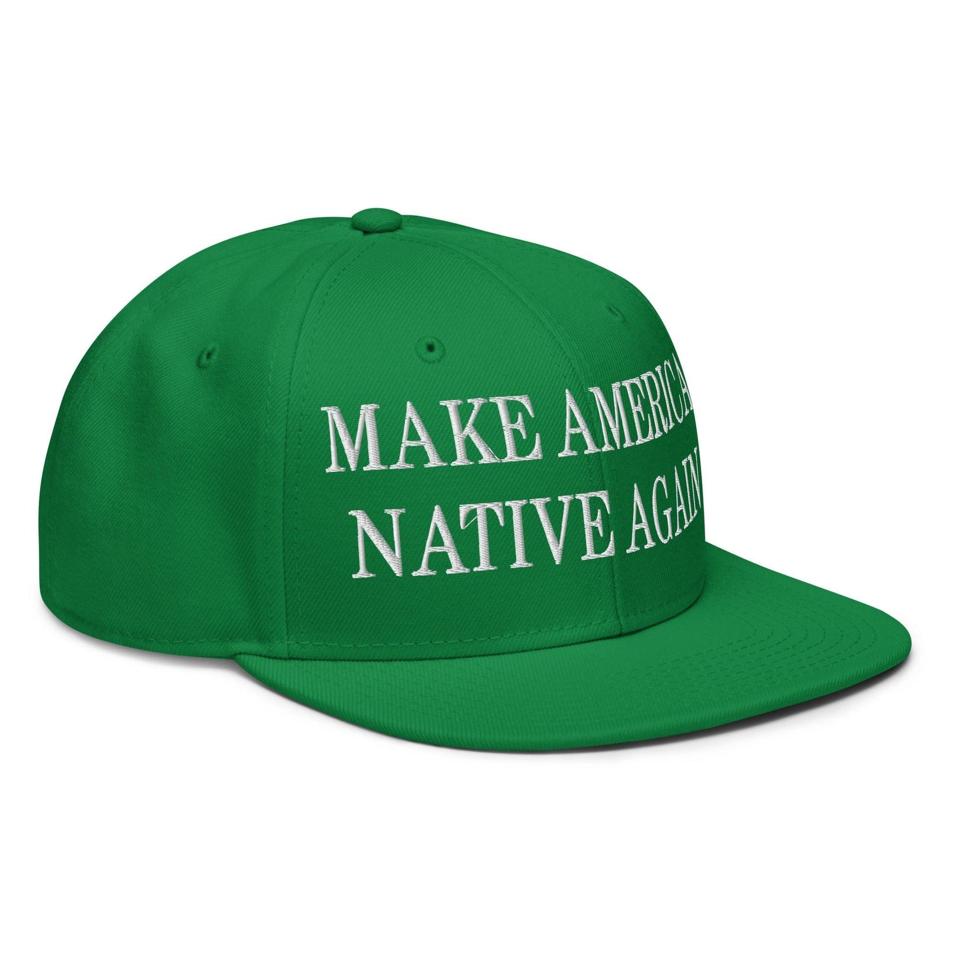 Make Us Native Again Embroidered Flat Brim Bill Snapback Hat Capital Crowns LADs Make Again Snapback Hats