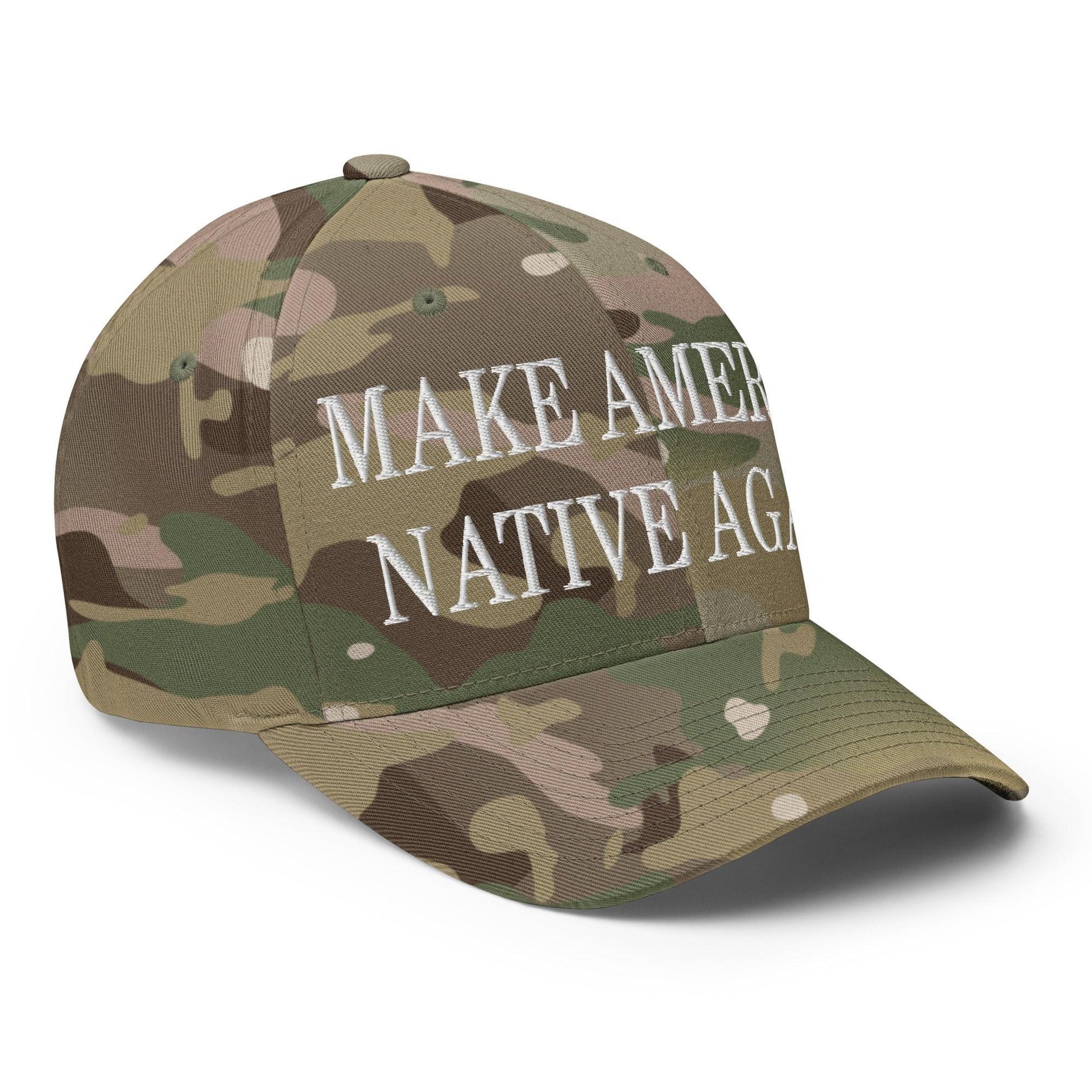 Make Us Native Again Embroidered Stretch Fit Baseball Hat Capital Crowns Make Again Stretch Fit