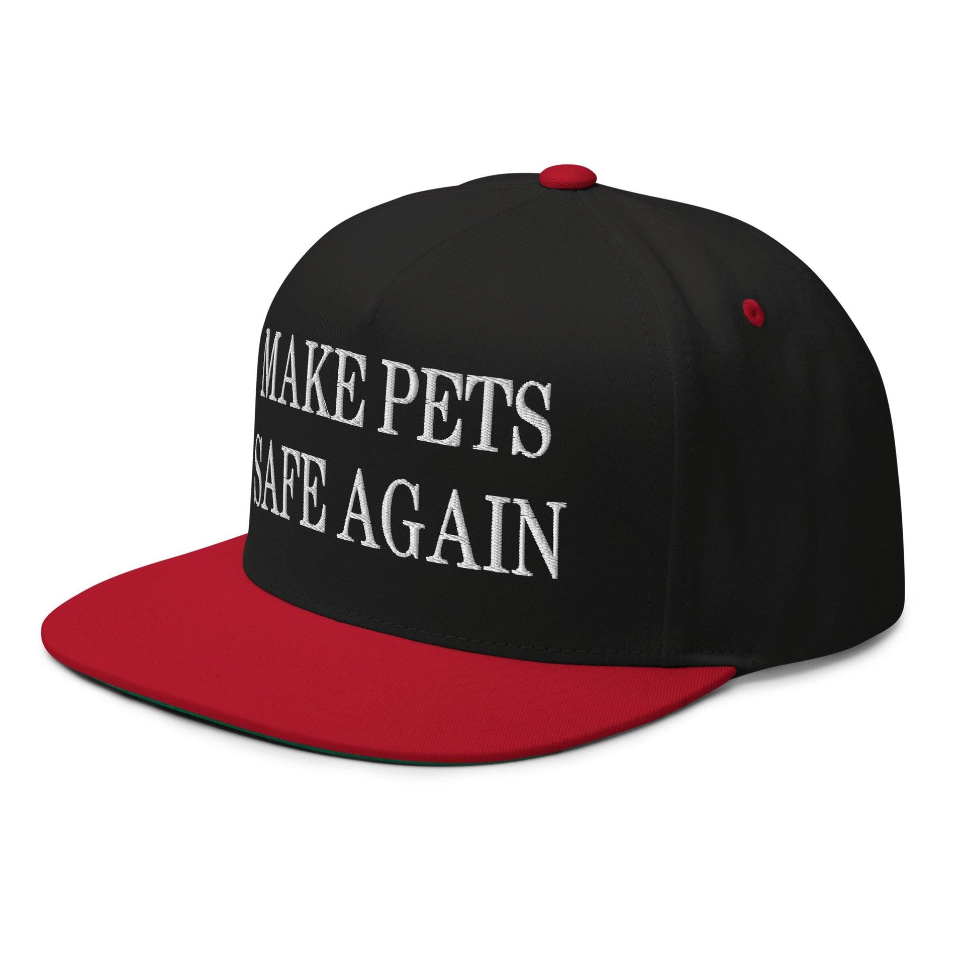 Make Pets Safe Again Embroidered 5 Panel Flat Bill Brim Snapback Hat Capital Crowns Make Again Snapback Hats