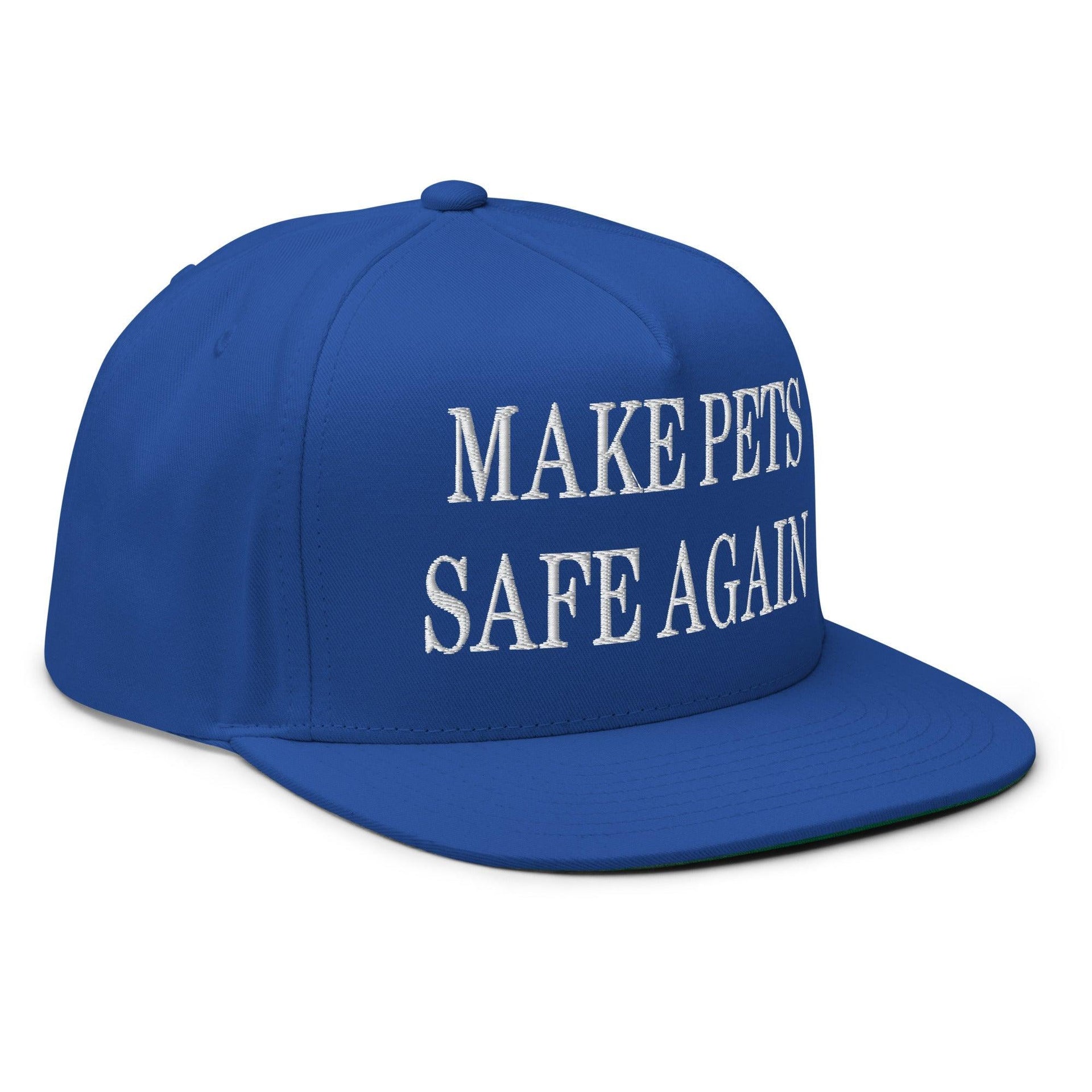 Make Pets Safe Again Embroidered 5 Panel Flat Bill Brim Snapback Hat Capital Crowns Make Again Snapback Hats